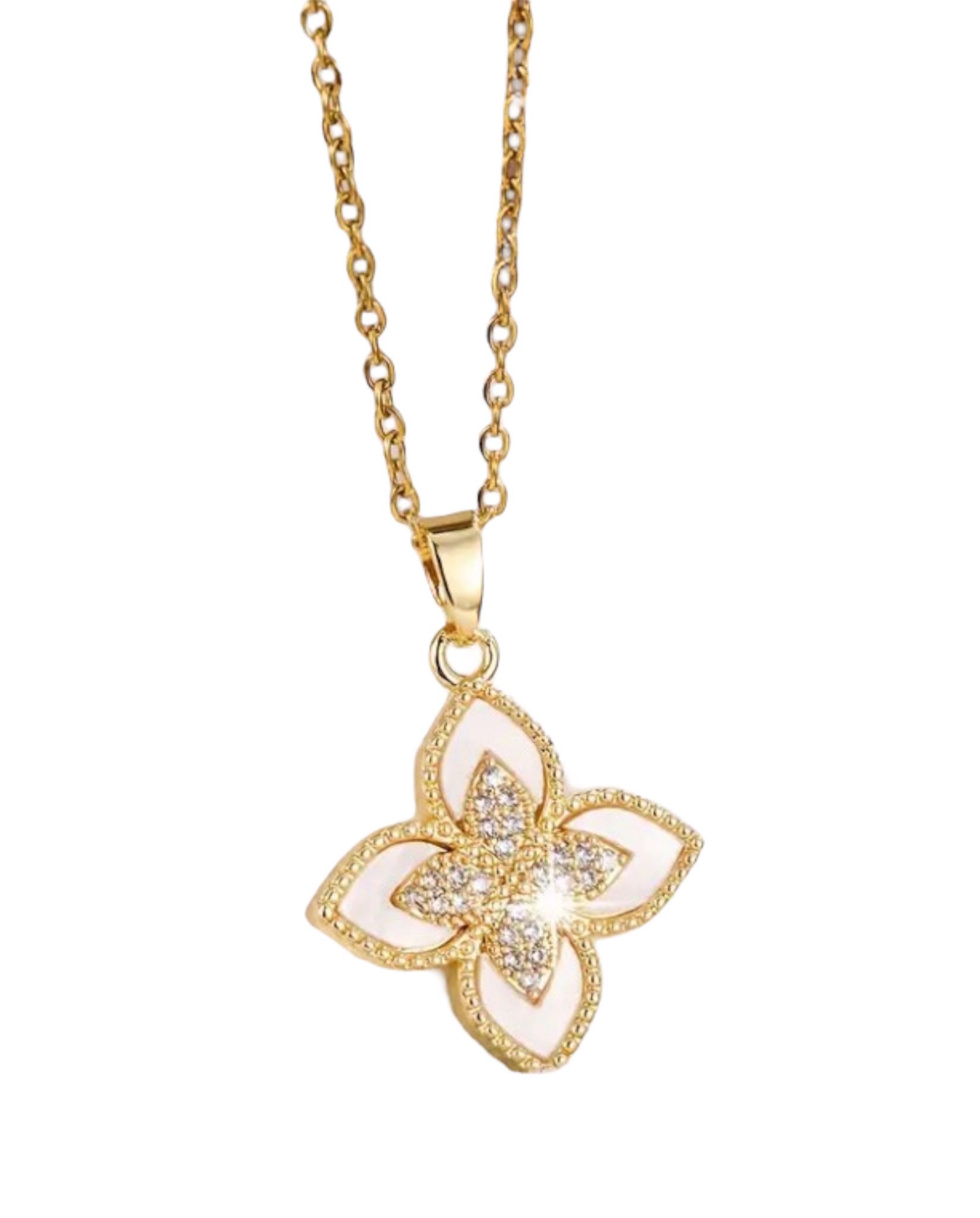 Lale Collection® Edelstahlkette Gold Kleeblatt Schmuck Halskette Accessoire günstig online kaufen