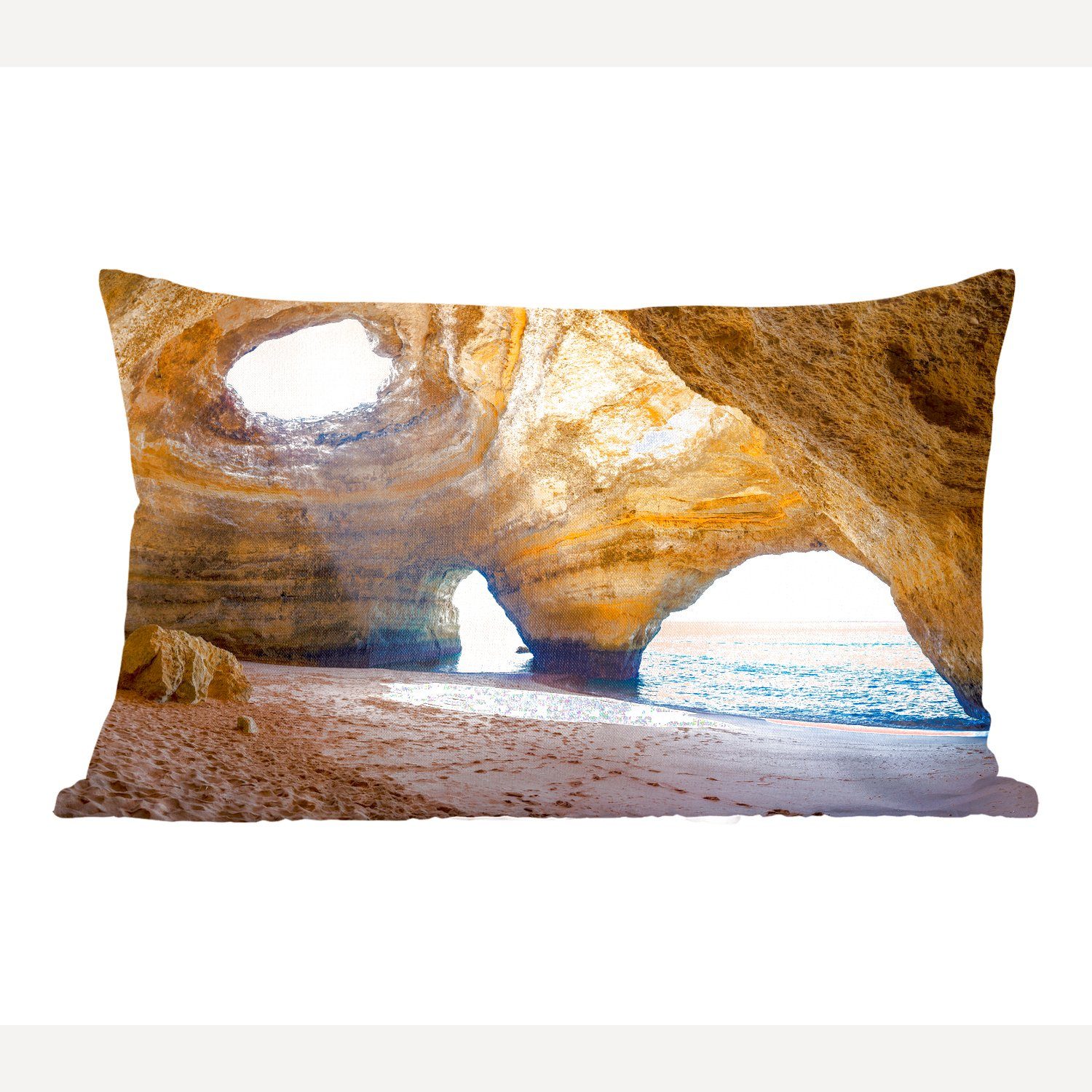 MuchoWow Dekokissen Portugiesische Höhle, Wohzimmer Dekoration, Zierkissen, Dekokissen mit Füllung, Schlafzimmer