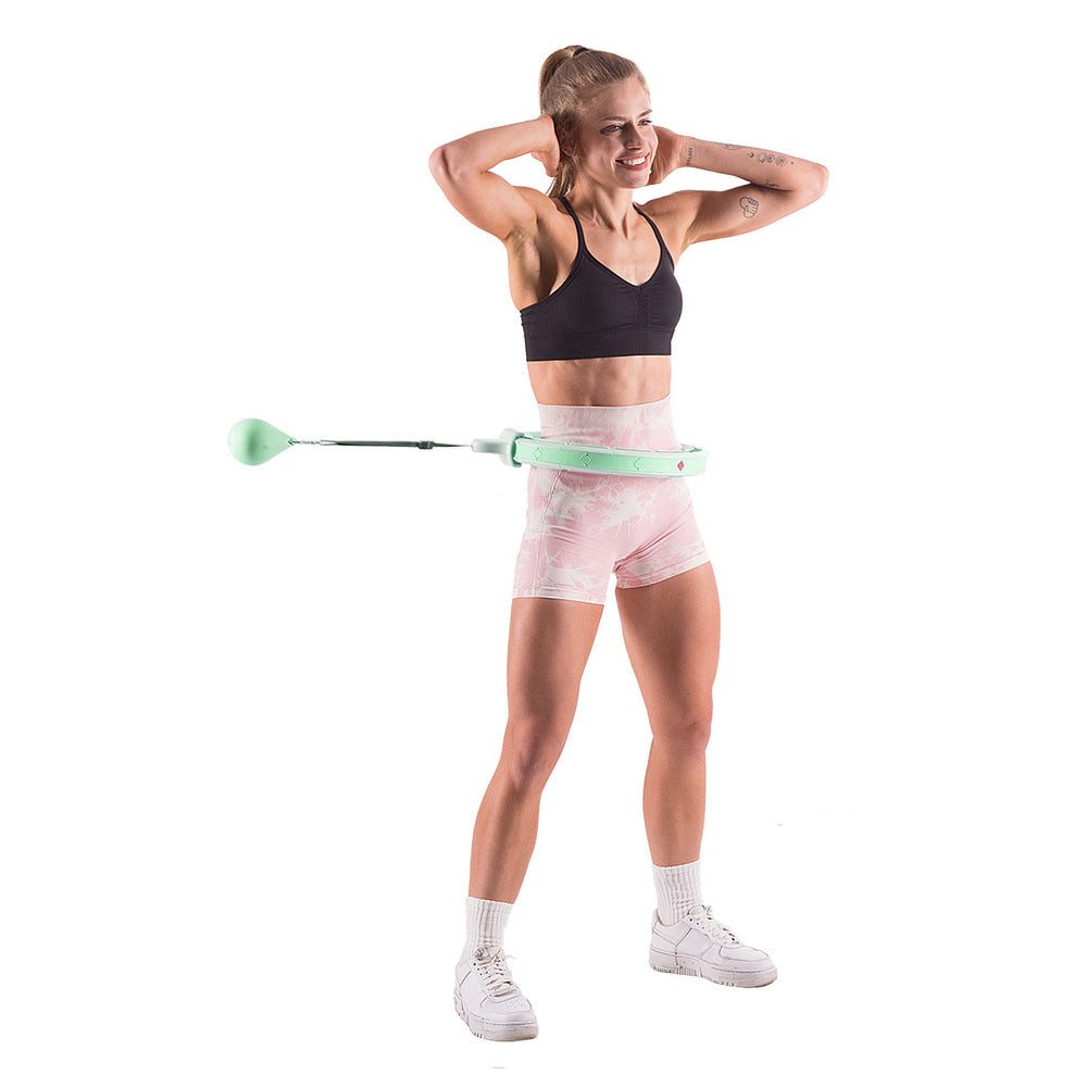 HMS Trainingsring Trainingsreifen Hula-Hoop Reifen (Spar-Set, 1-tlg., 360° Massage), Verstellbare Seillänge des Schwerkraftballs reguliert Widerstand
