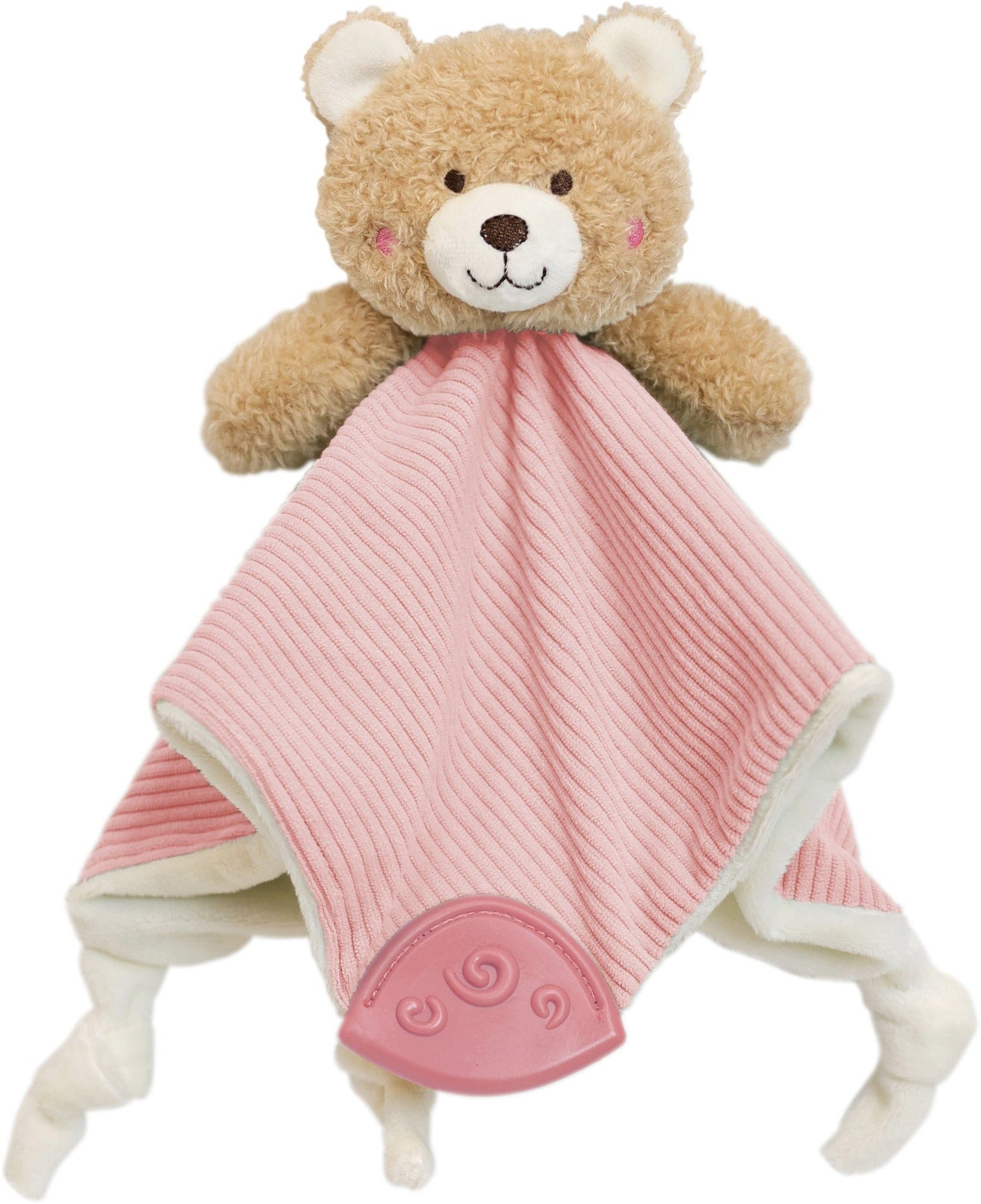 Vedes Spiel SpielMaus Baby Schmusetuch Bär rosa, Rassel & Beißring