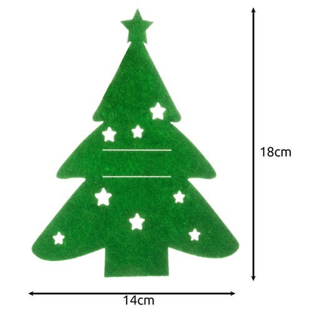 Ruhhy Besteckträger Filz-Weihnachtsbesteckhülle Besteckkoffer, (Spar-Set, 12-tlg., Tischdekoration), Intensives Weihnachtsgrün sorgt für fröhliche Atmosphäre