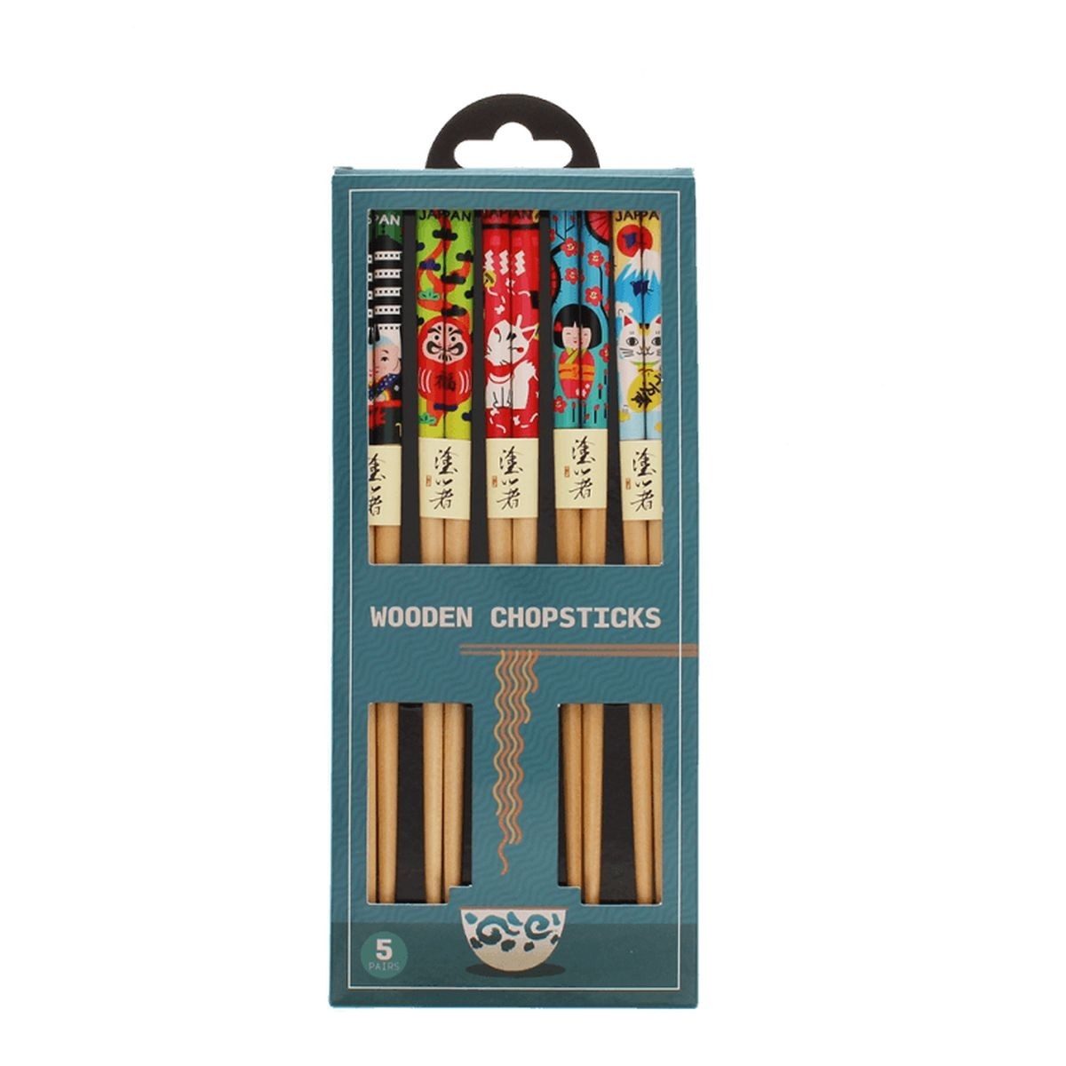 Rex London Essstäbchen aus Holz 5 Paar Asiastäbchen 22cm Sushi