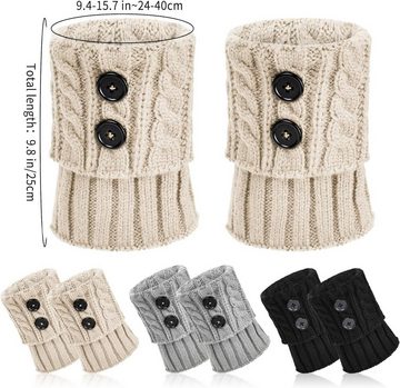 BOTC Beinstulpen Winter Beinstulpen Frauen(Set, 3 Paar), Gestrickte Leg Warmers