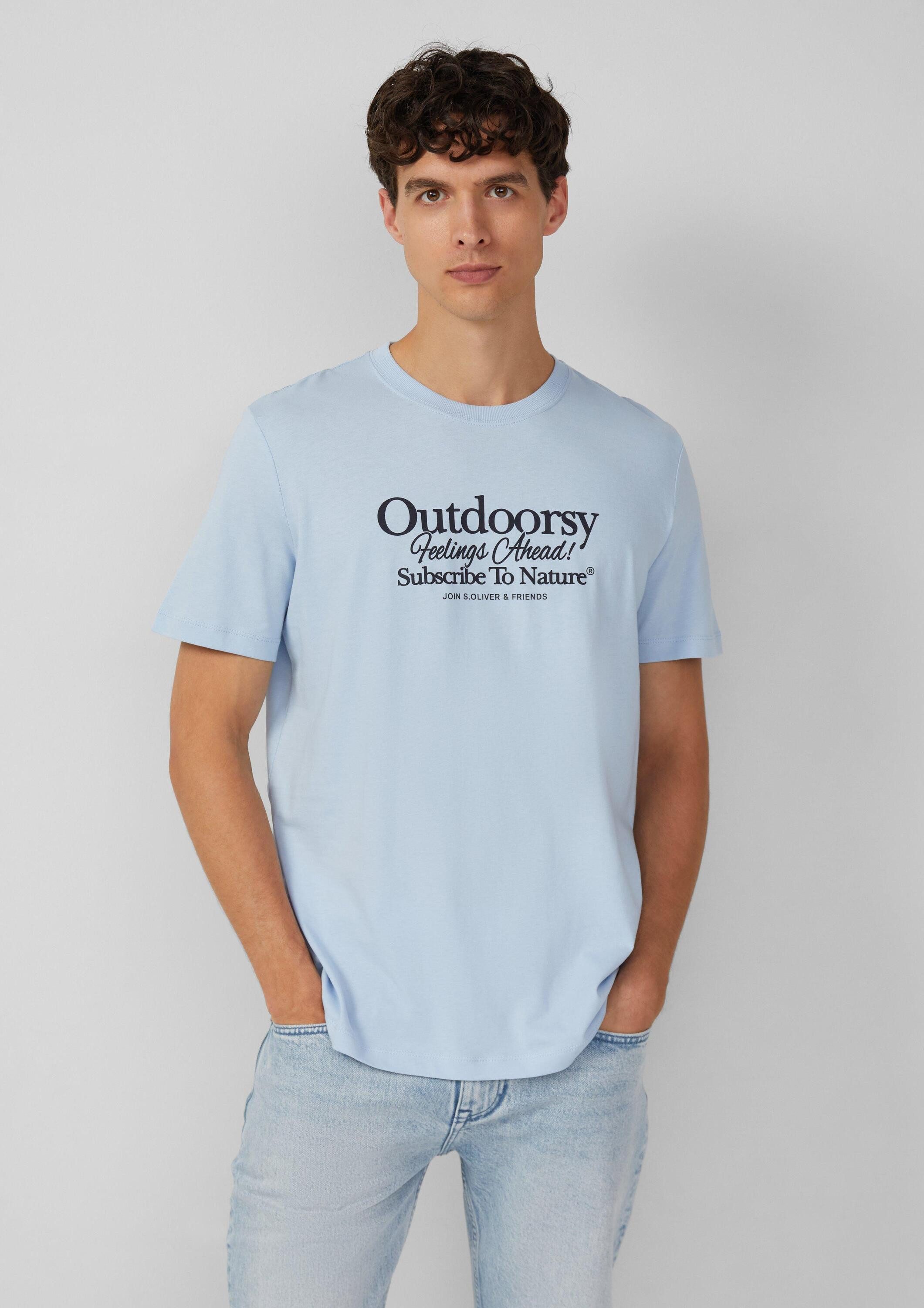 s.Oliver Kurzarmshirt T-Shirt Baumwoll-T-Shirt mit Frontprint günstig online kaufen