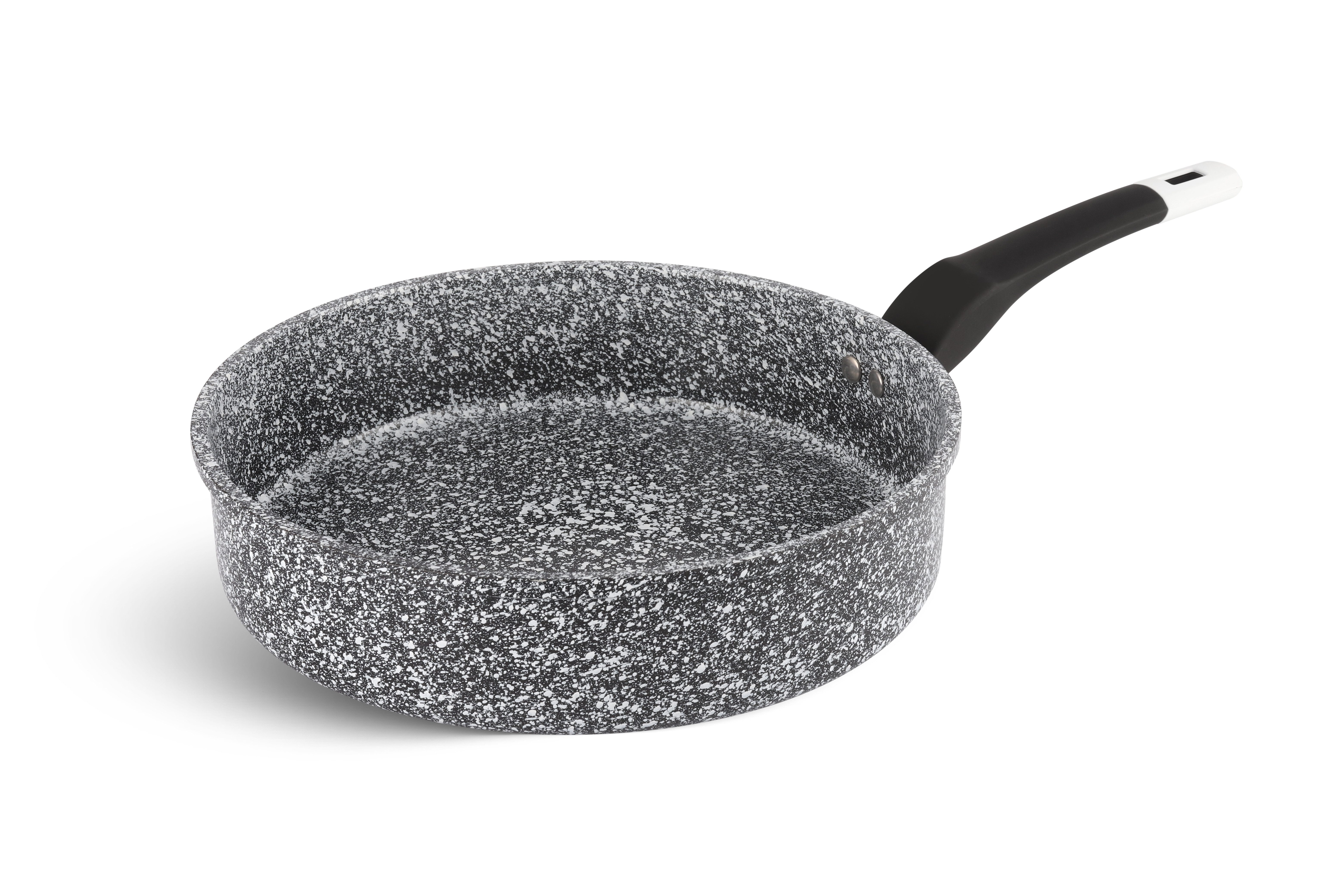 Edenberg Bratpfanne Hochwertige Bratpfanne mit Keramik- Granitbeschichtung mit Glasdeckel, Aluminiumguss (24cm 26cm 28cm, Die beste Geschenkidee für jeden Anlass. Hochwertig)