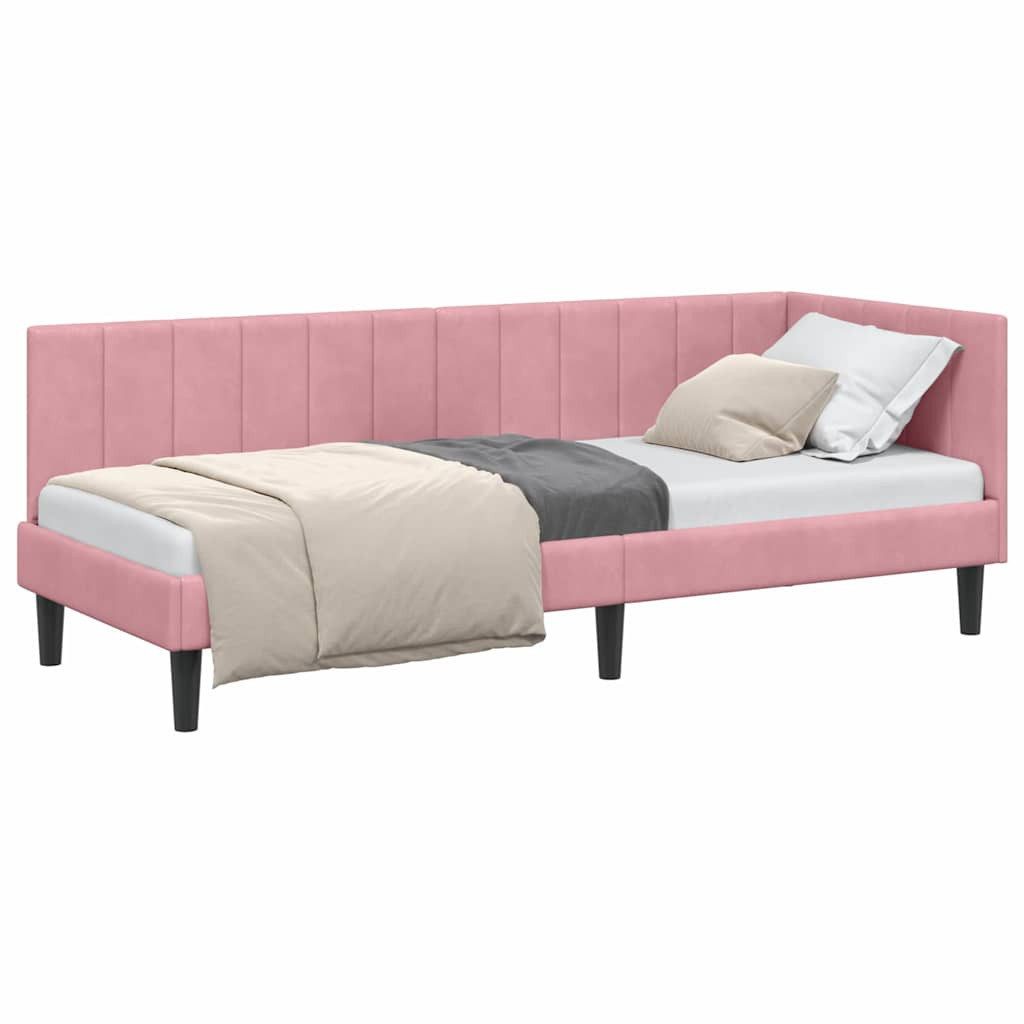 vidaXL Bett Eckbettgestell mit Kopfteil Rosa günstig online kaufen