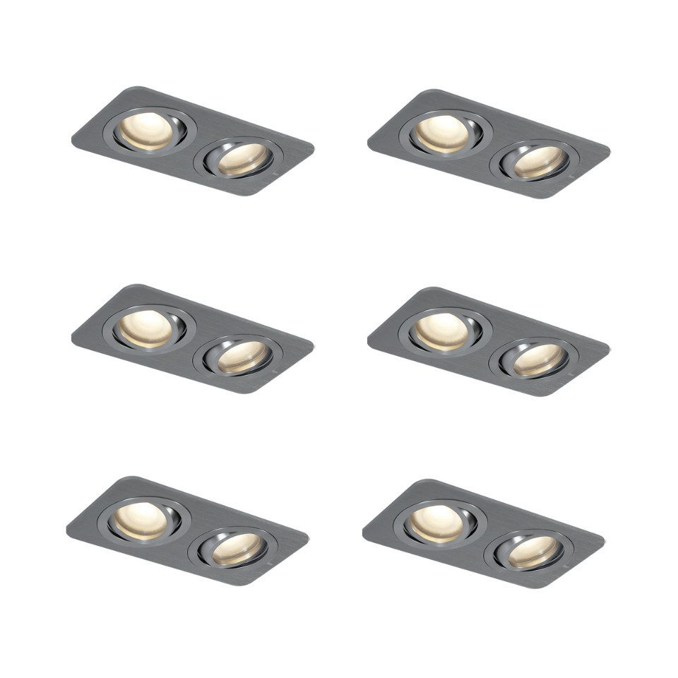 Qazqa LED Einbaustrahler Alberto, QAZQA Einbau­leuchte, gunmetal, Aluminium, Modern