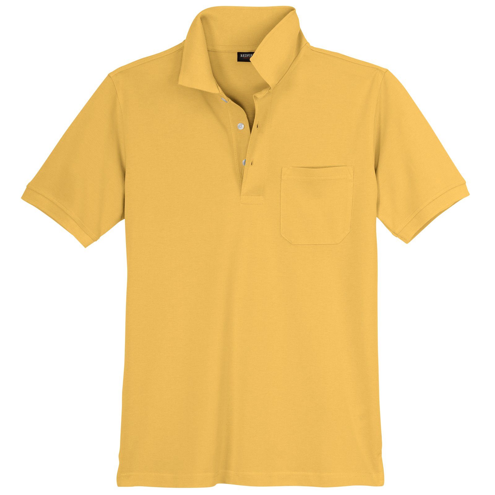 Redfield Übergrößen Basic Poloshirt Brusttasche Poloshirt sonnengelb redfield
