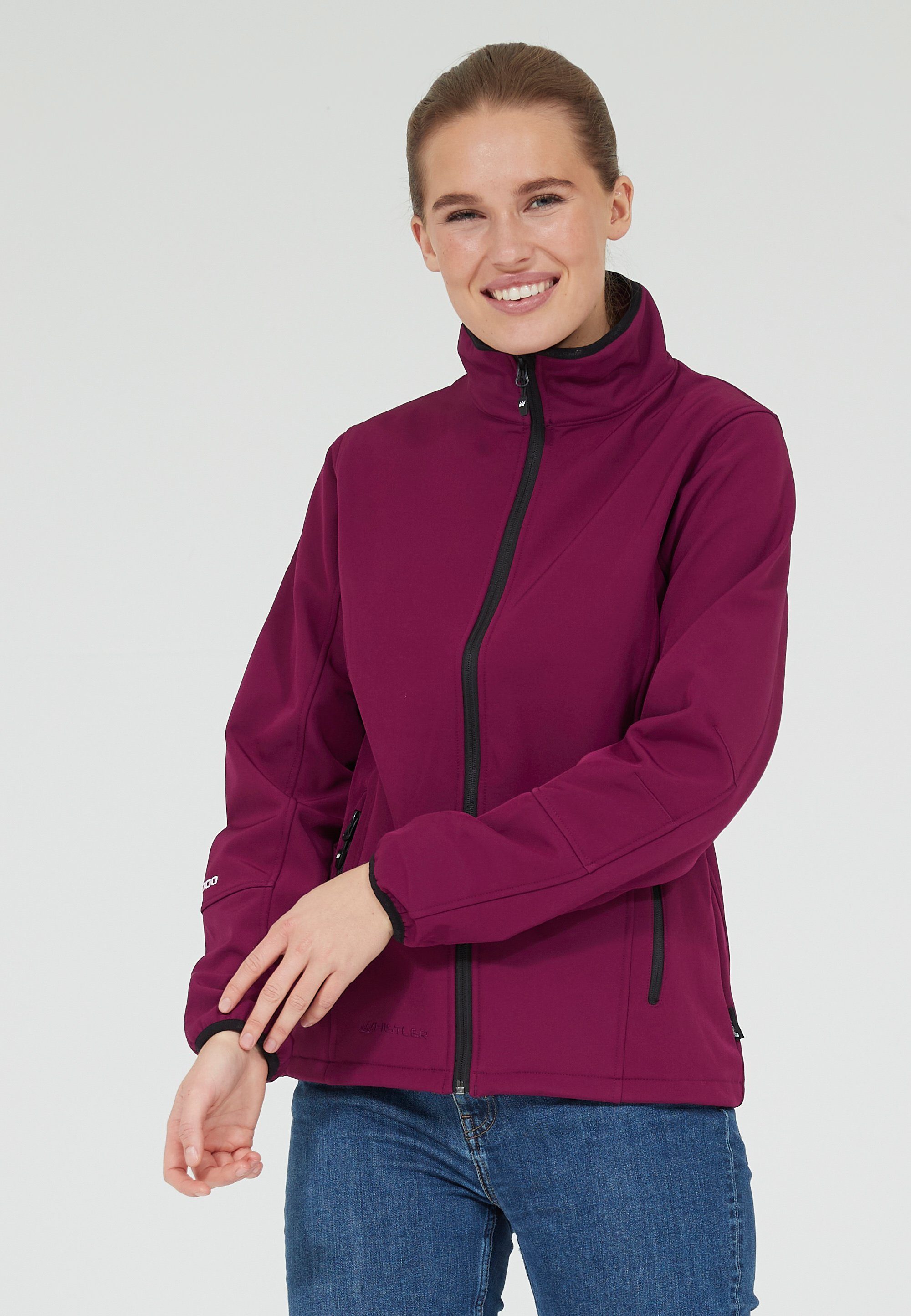 und Funktionsmaterial Covina Softshelljacke winddichtem WHISTLER lila-anthrazit mit wasser-