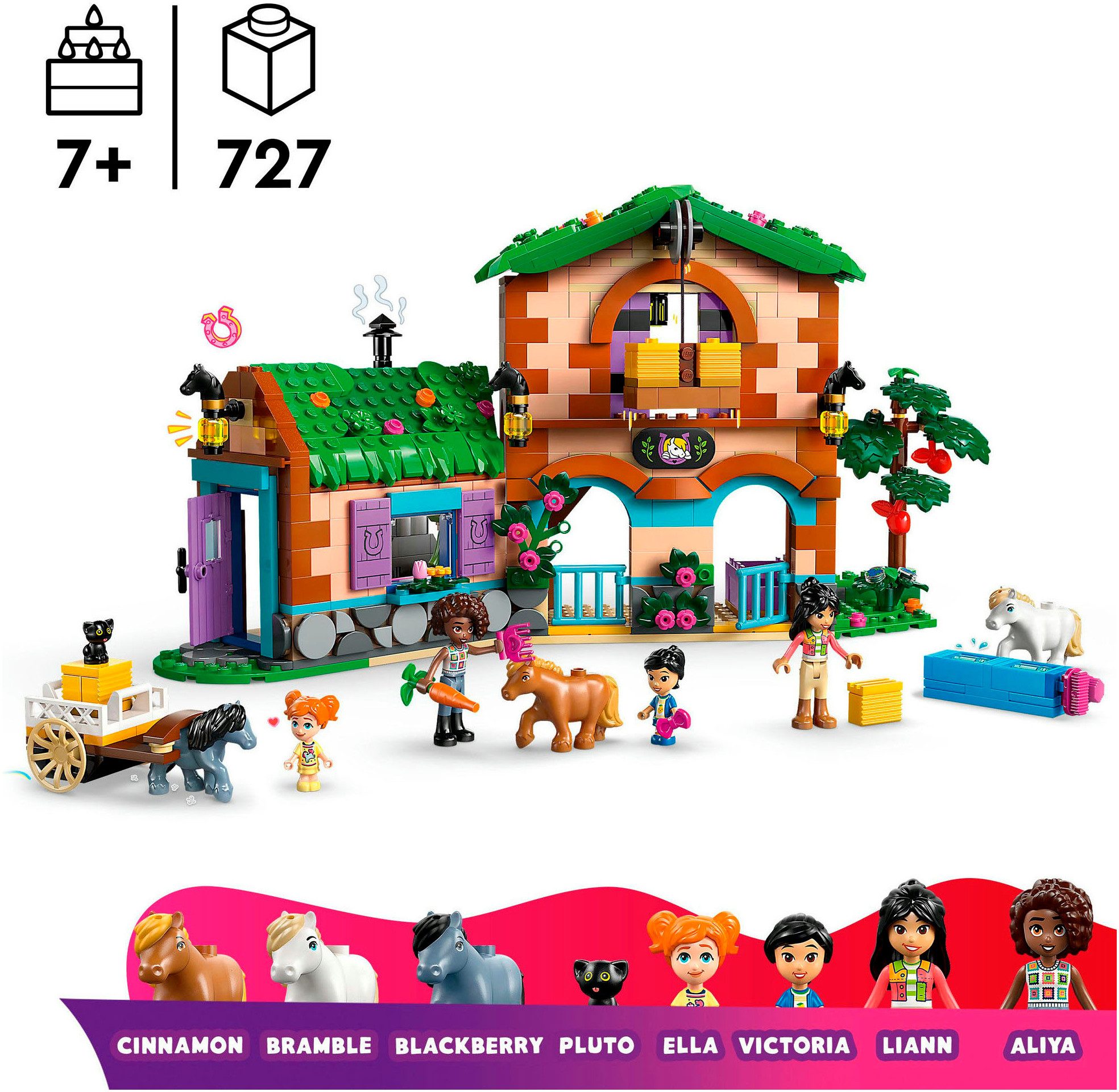 LEGO® Ponyhof & Stall (42654), LEGO Friends Konstruktionsspielsteine, (727 St), Made in Europe