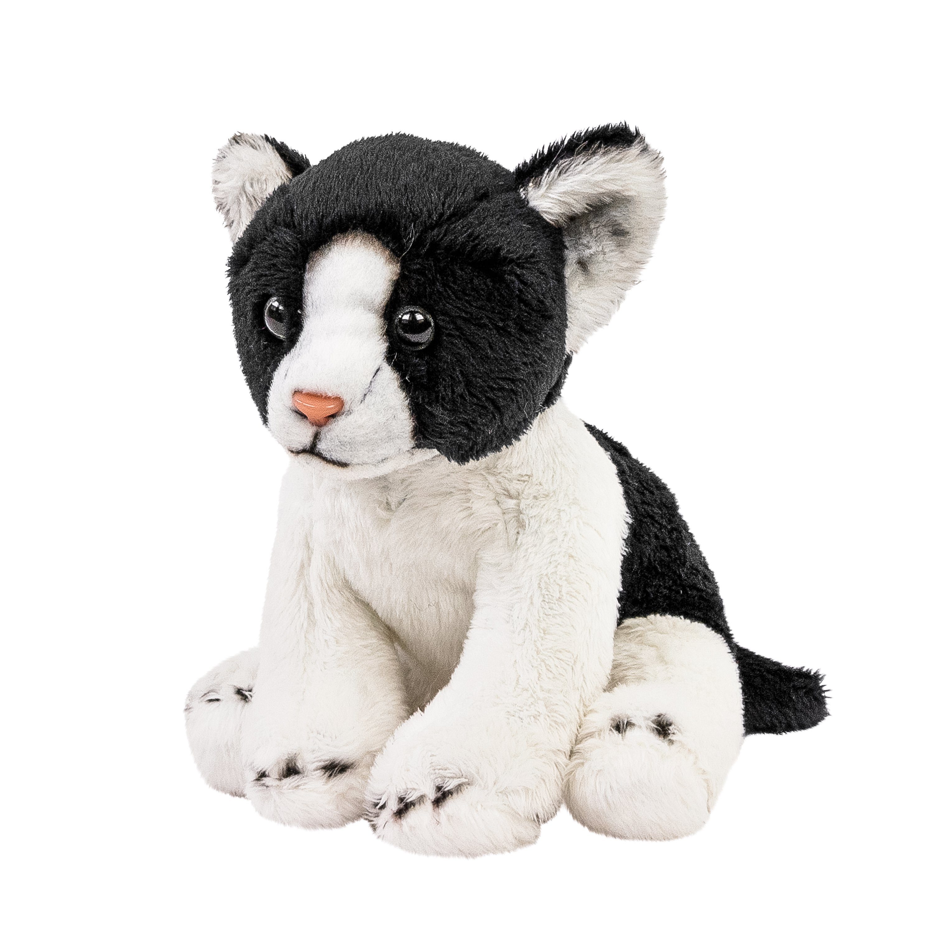 Teddys Rothenburg Kuscheltier Katze 14 cm sitzend schwarz/weiß Plüschkatze