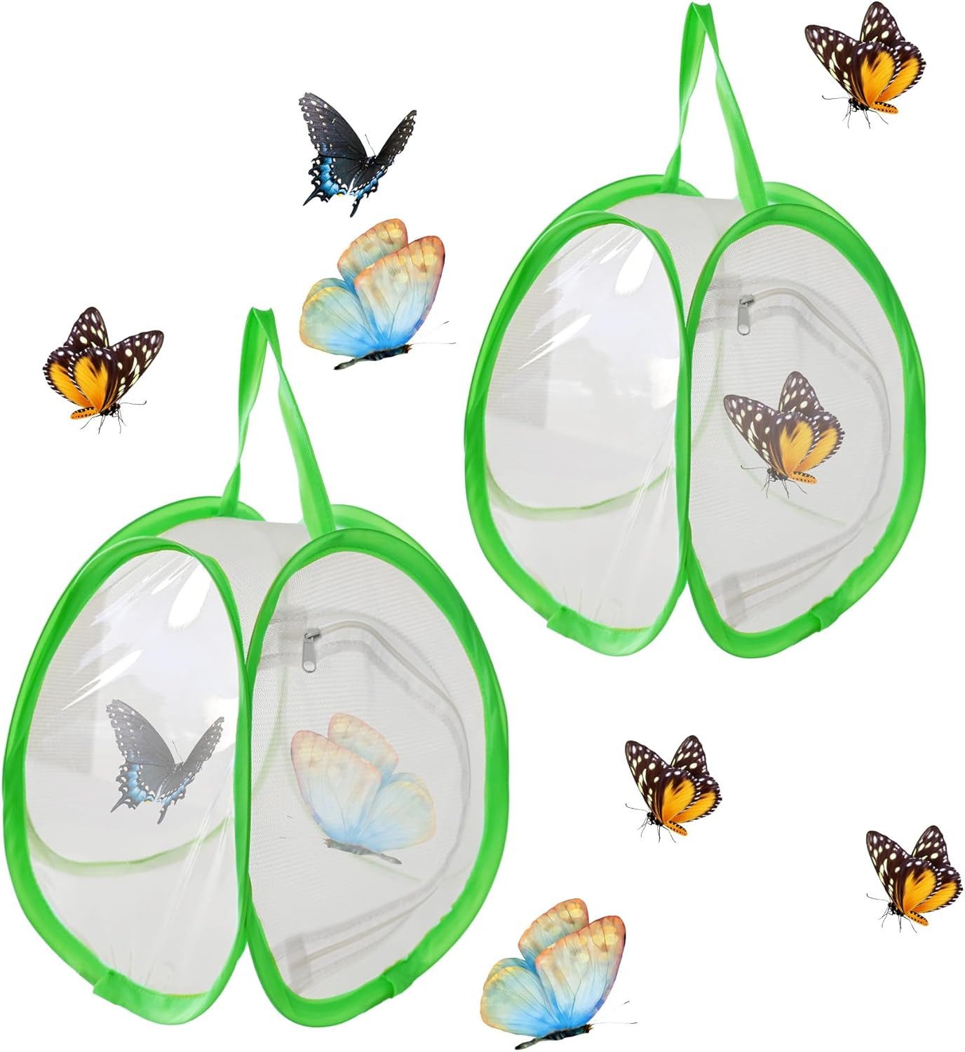 FELIXLEO Volierendraht 2er Schmetterling Habitat Käfig Klappbar Netz Transparent