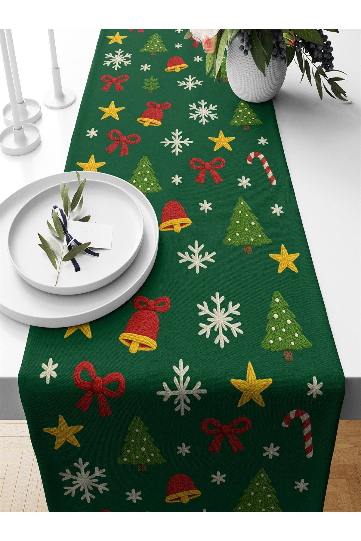 L'Essentiel Maison Tischläufer Weihnachten, Weihnachtsmotiv, 40 x 135 cm, 100% Polyester