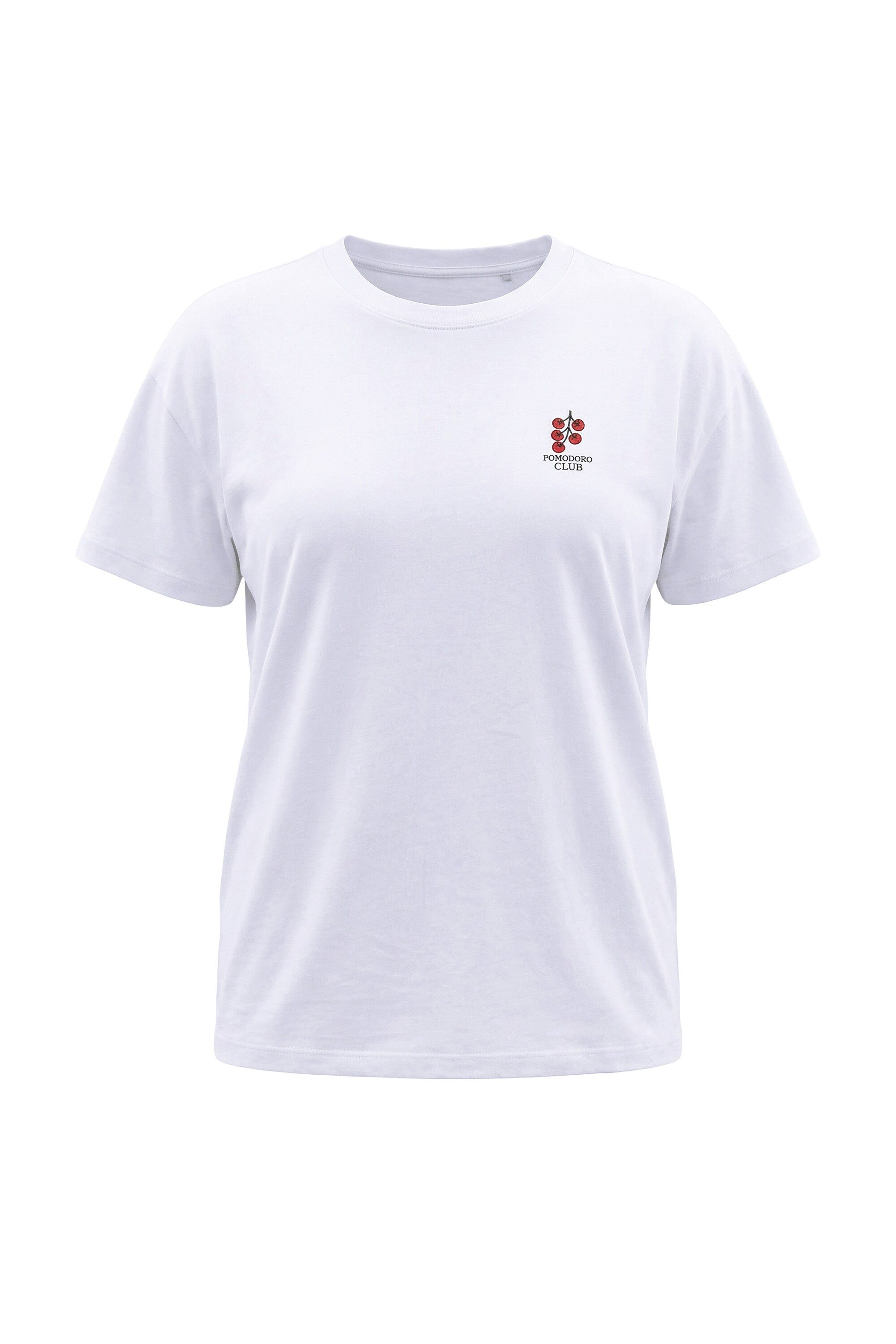T-Shirt T-Shirt Boxy Fit Tomaten Schriftzug Halbarm