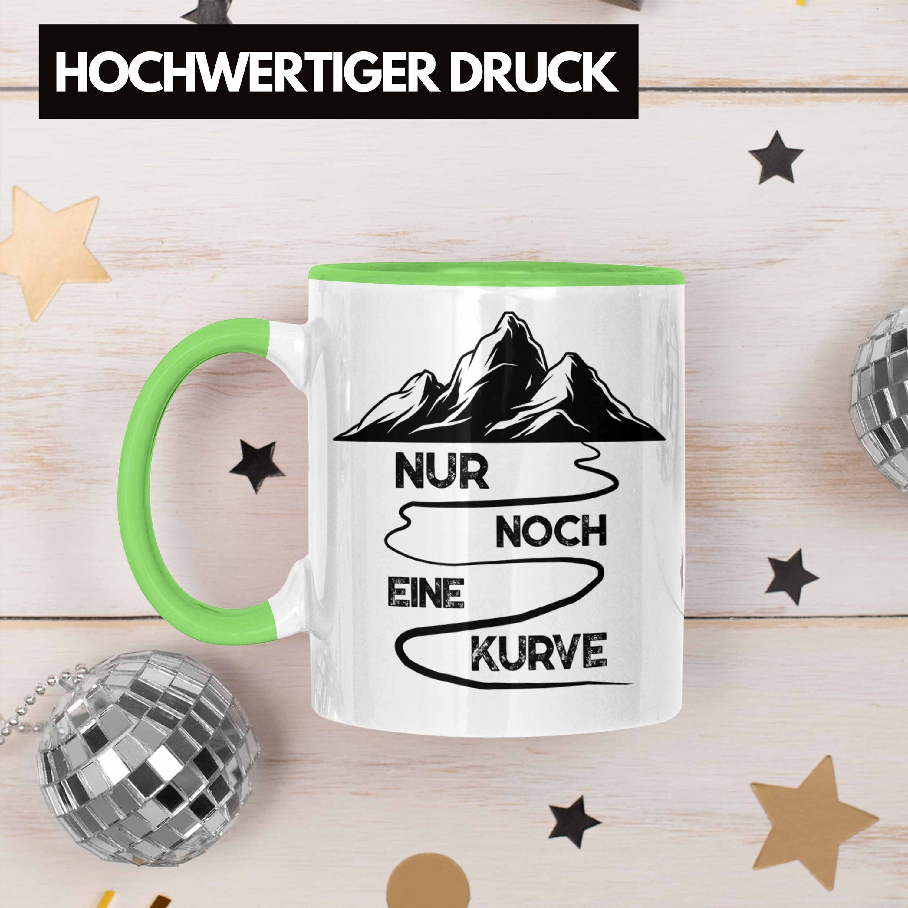 Eine - Grün Geschenkidee Trendation Wandern Geschenk Berge Wanderer Tasse Nur Alpen Geschenke Kurve Tasse Trendation Noch