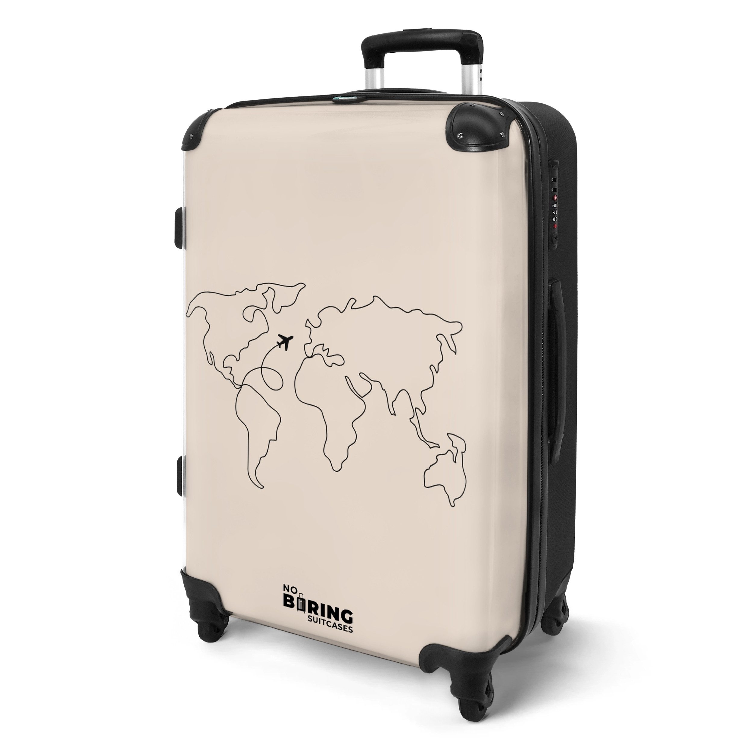 NoBoringSuitcases.com© Hartschalen-Trolley Weltkarte - Einfach - günstig online kaufen