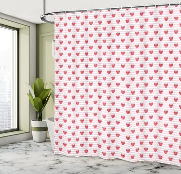 Abakuhaus Duschvorhang Moderner Digitaldruck mit 12 Haken auf Stoff Wasser Resistent Breite 175 cm, Höhe 180 cm, Erdbeere girlish Muster