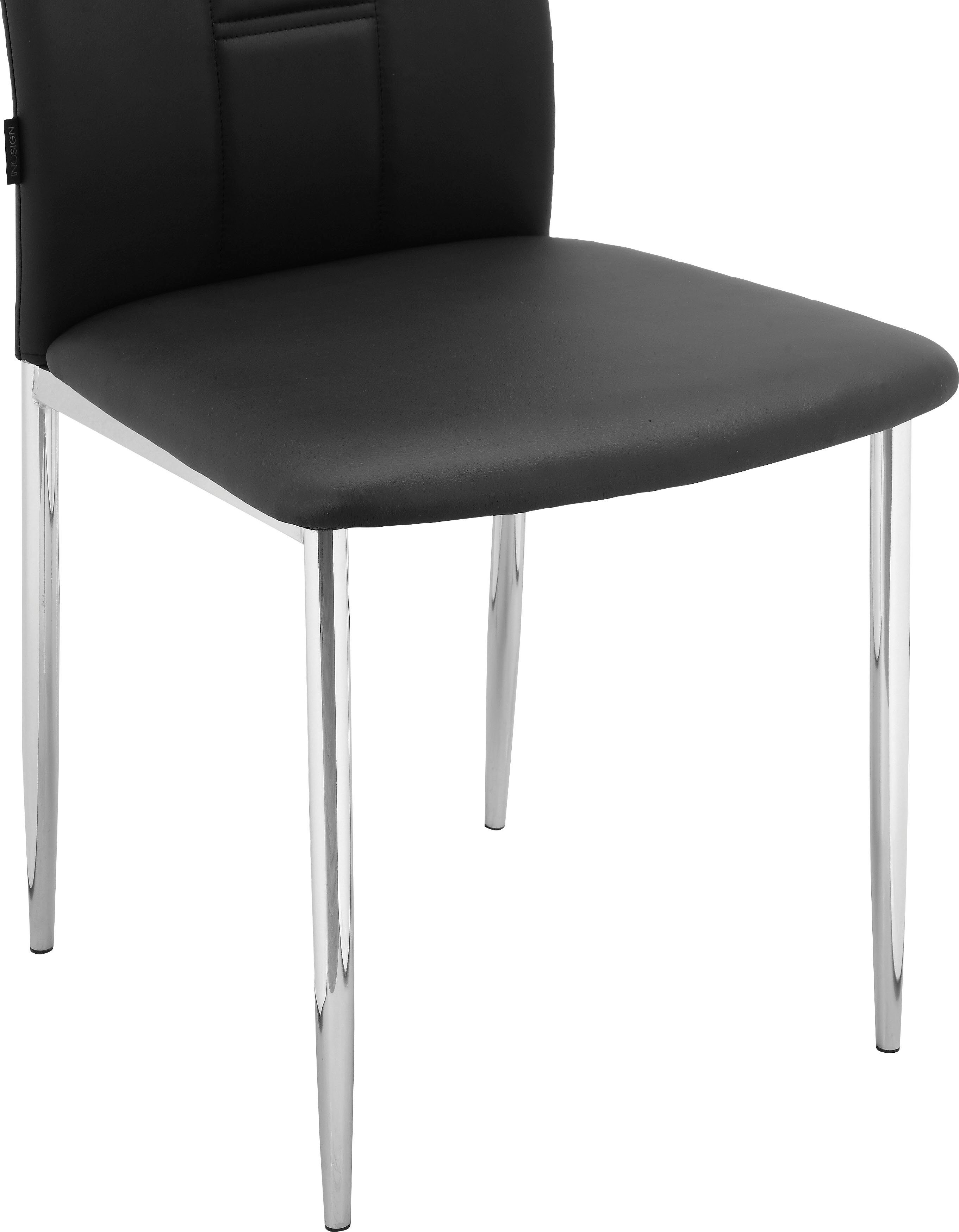 INOSIGN Esszimmerstuhl Rücken schwarz Sitzhöhe St), 2er im erhältlich, cm schwarz (2 Acilino | mit 49 Set und gepolstert, Sitz