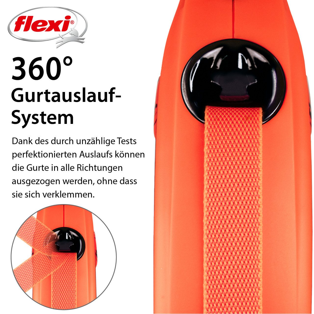 Nobby Hundeleine Flexi Hundeleine Xtrem schwarz/orange Gurt 5 m, Leinen