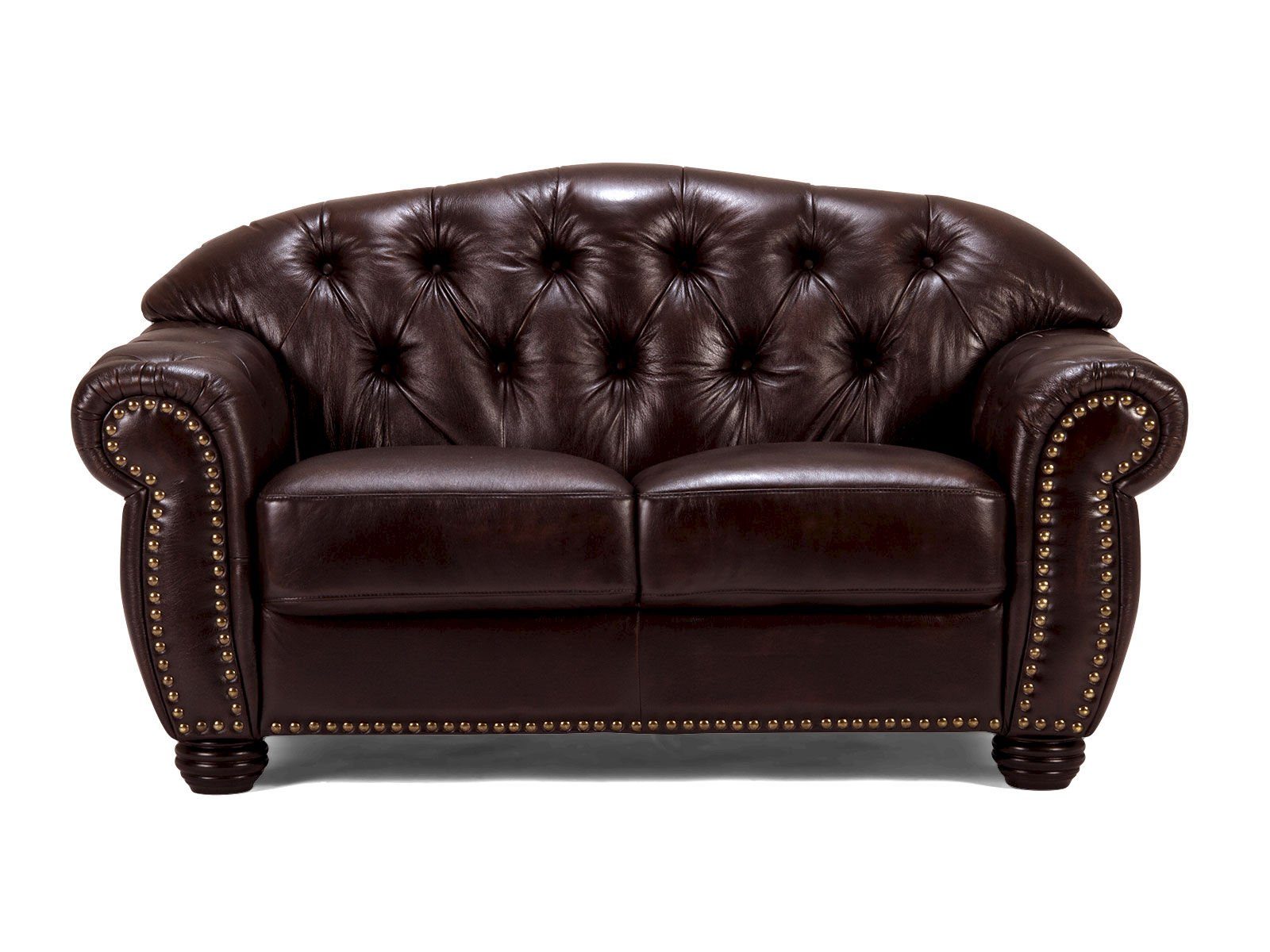 Echtleder 2-Sitzer braun Hereford Chesterfield massivum Sofa