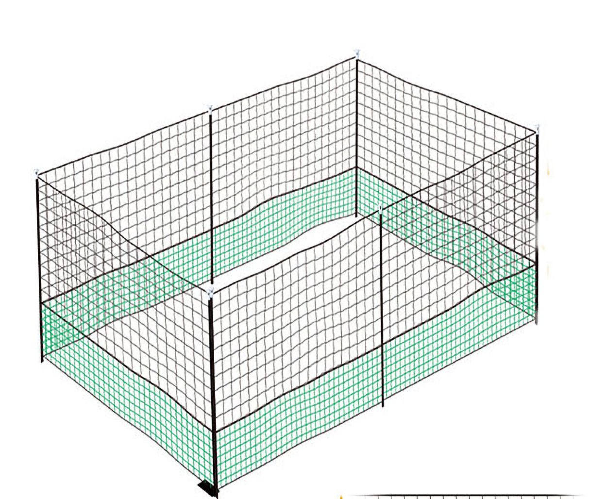 MYPETS Weidenzaun 115cm Geflügelnetz mit Tür Hühnernetz Hühnerzaun Geflügelzaun