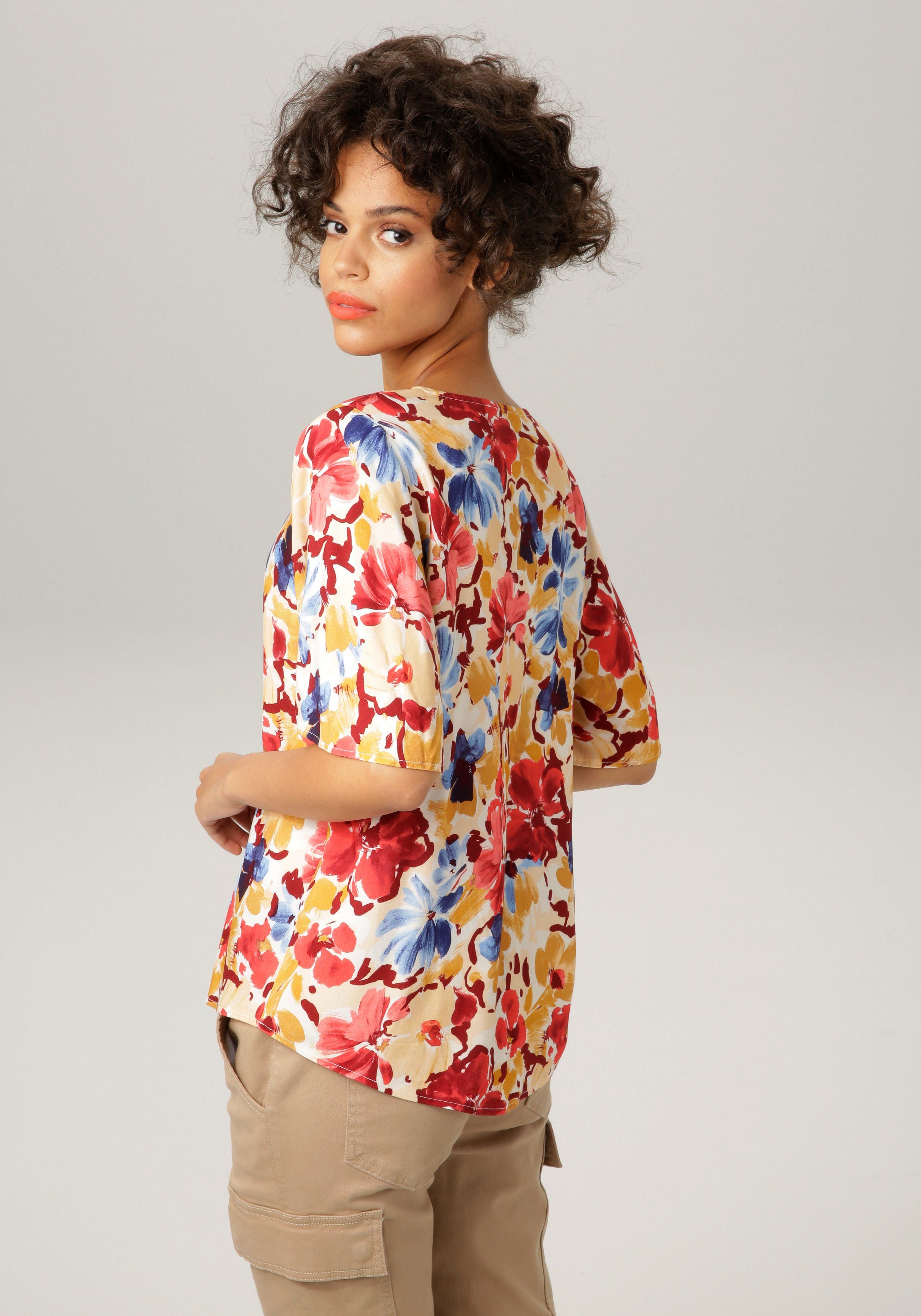 Aniston CASUAL Schlupfbluse mit farbintensiven Blüten günstig online kaufen