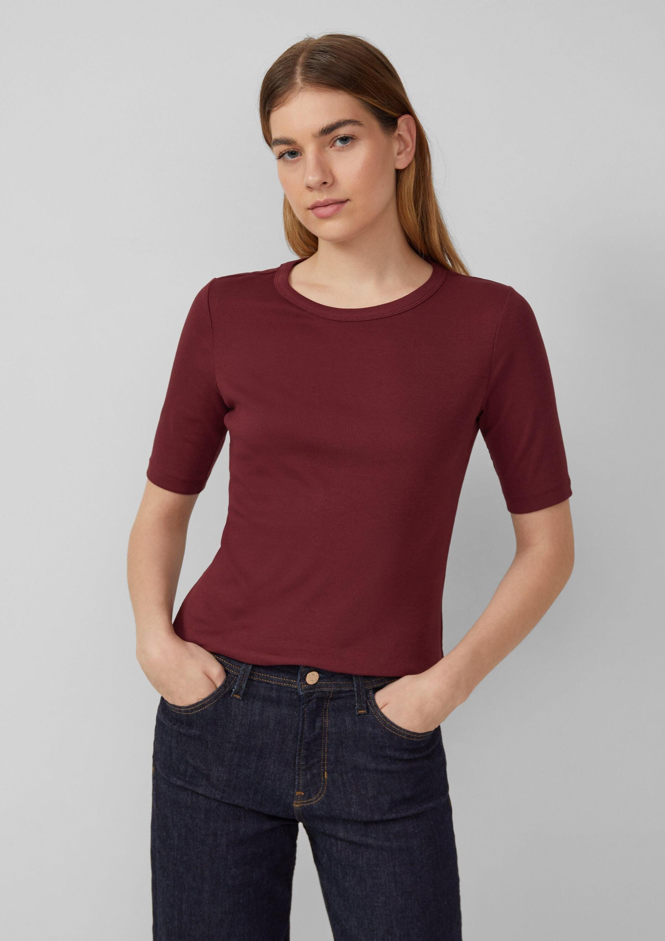 s.Oliver Kurzarmshirt T-Shirt Ripp-Shirt im Slim Fit günstig online kaufen