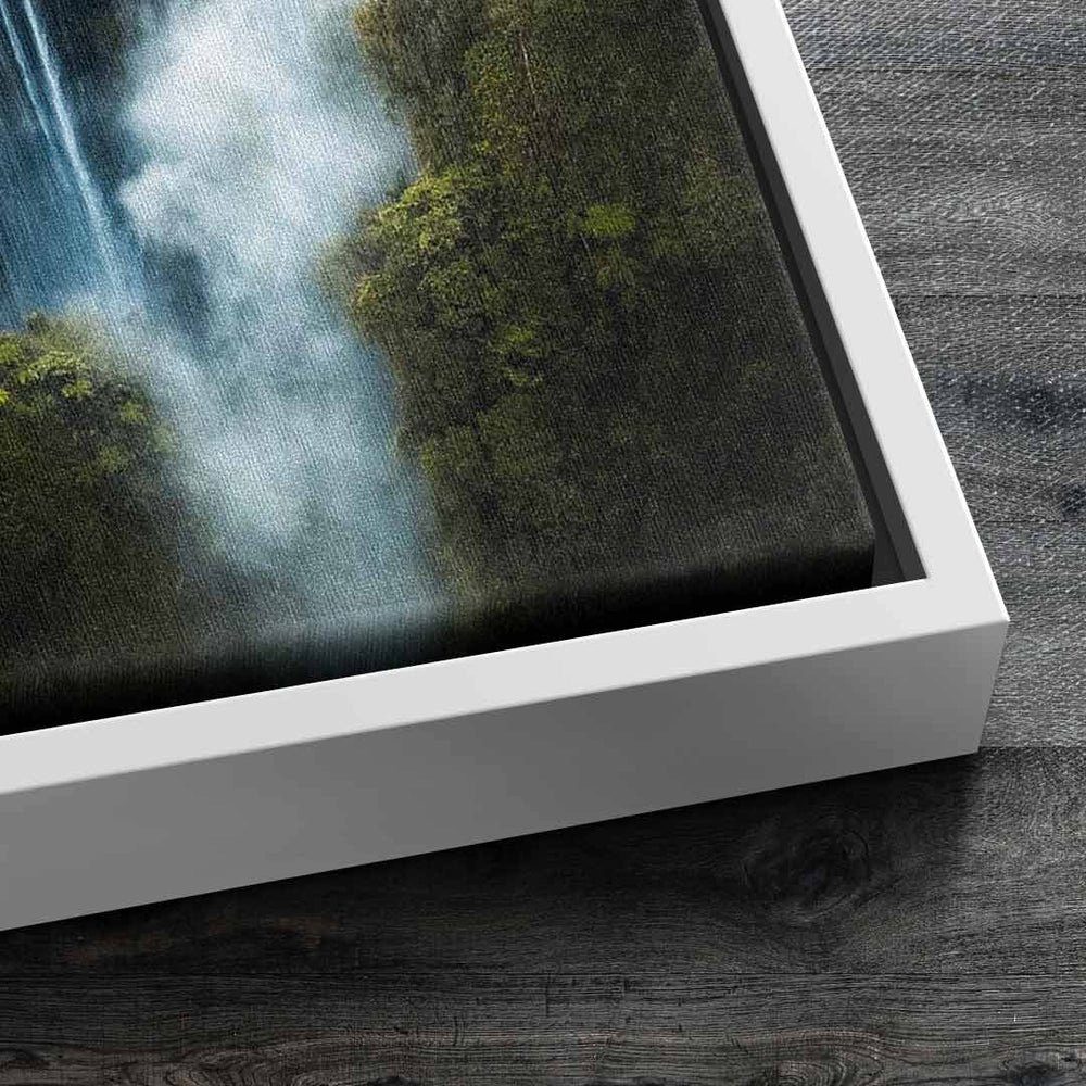 weißer Rahmen Modernes von mit DOTCOMCANVAS® Landschaft Wasserfall Leinwandbild, Wandbild