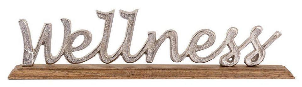 my home Deko-Schriftzug Wellness (1 St), aus Metall, auf Holz