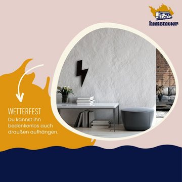 Hansmeier Wanddekoobjekt Wanddeko aus Metall, Wasserfest, Für Außen & Innen, Motiv Blitz