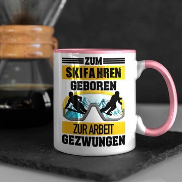 Trendation Tasse Trendation - Ski Fahren Tasse Geschenk Skifahrer Geschenk Tasse Lustig für Männer Frauen Skifahren Witz Spruch Sprüche