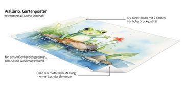 Wallario Sichtschutzzaunmatten Frosch in Aquarell
