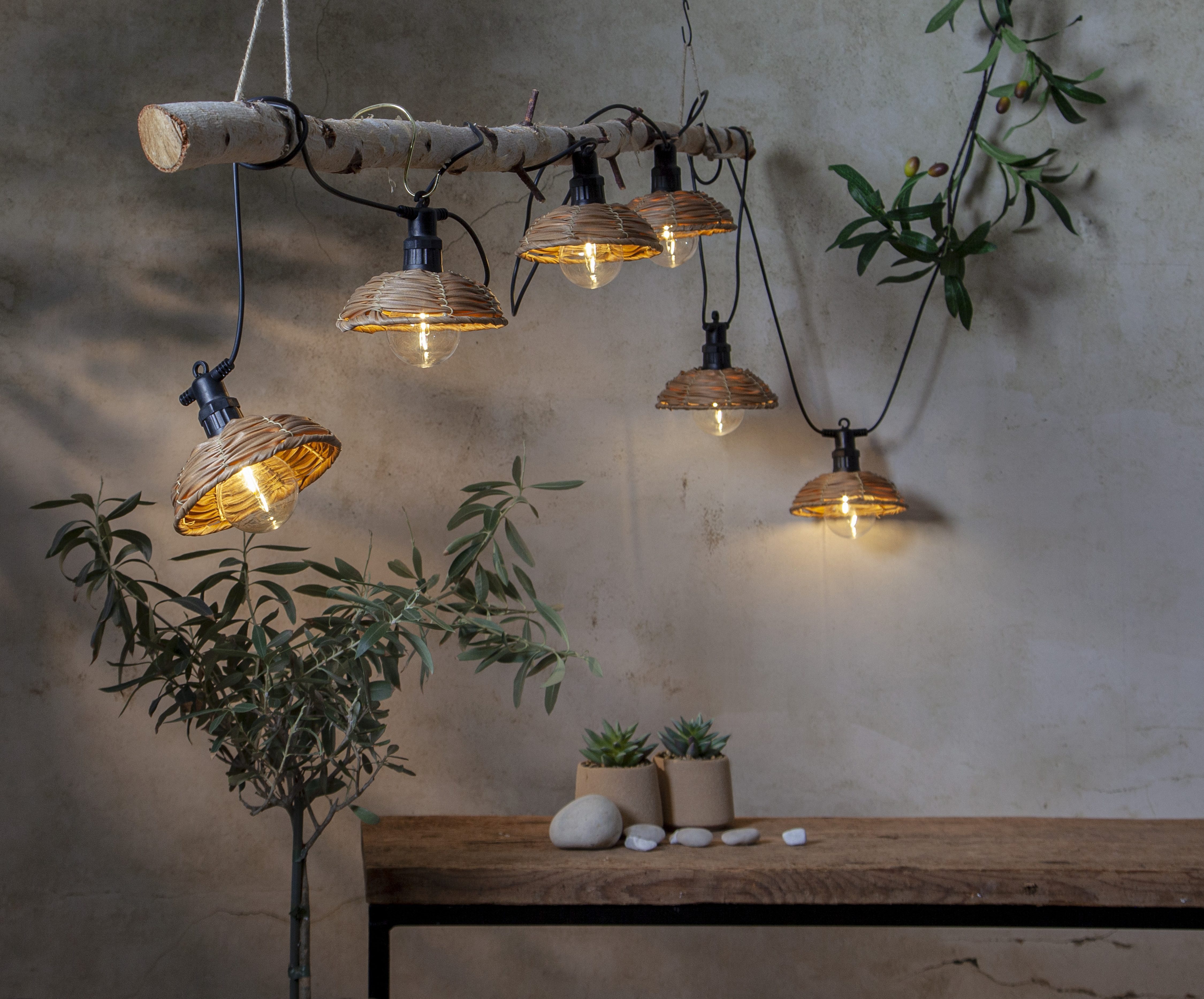 STAR TRADING LED-Lichterkette Cesta Light, 6-flammig, ca. 3,5 m lang + 3 m Zuleitung, Trafo, outdoor