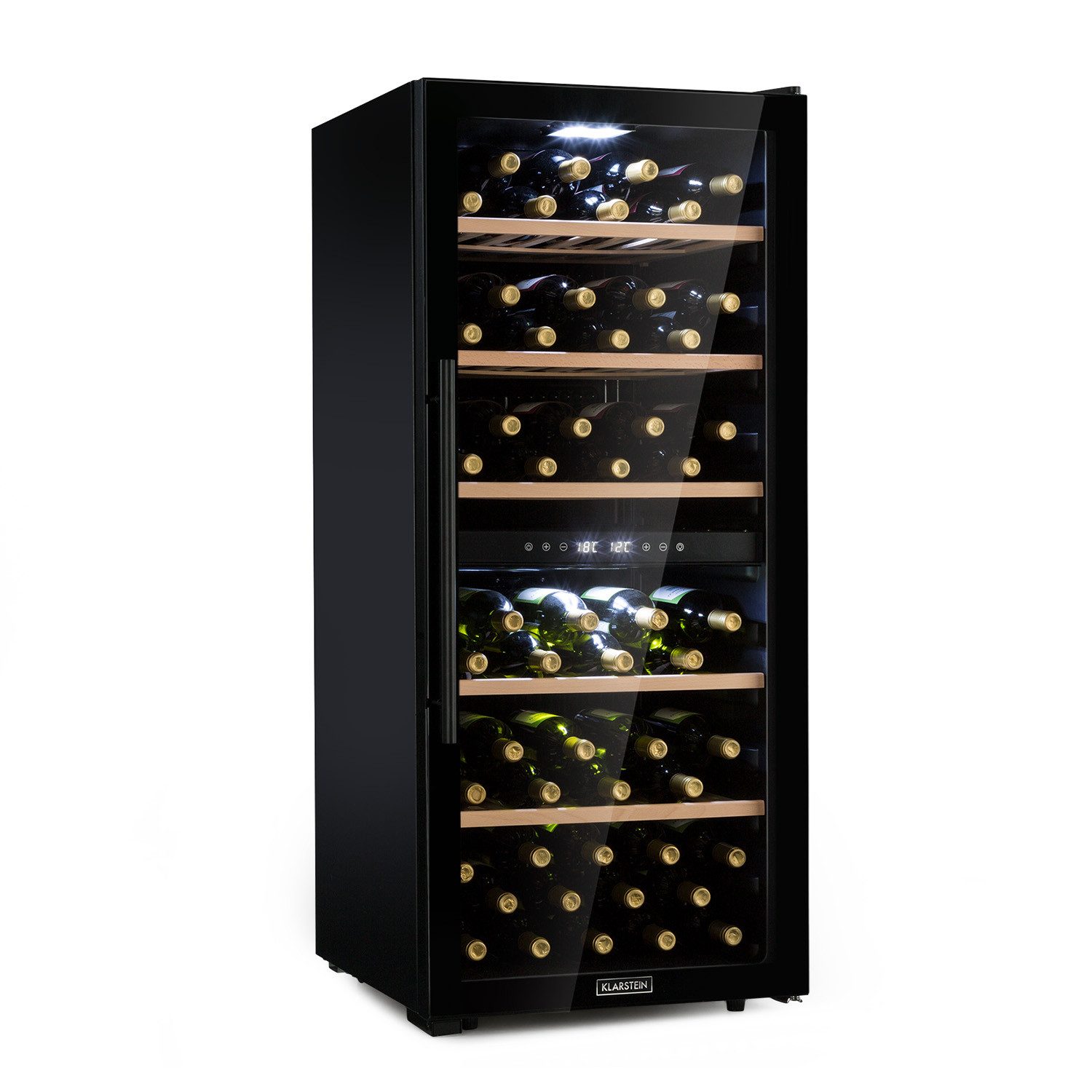 Klarstein Weinkühlschrank Barossa 102 Duo, für 102 Standardflaschen á 0,75l,Wein Flaschenkühlschrank Weintemperierschrank Weinschrank Kühlschrank