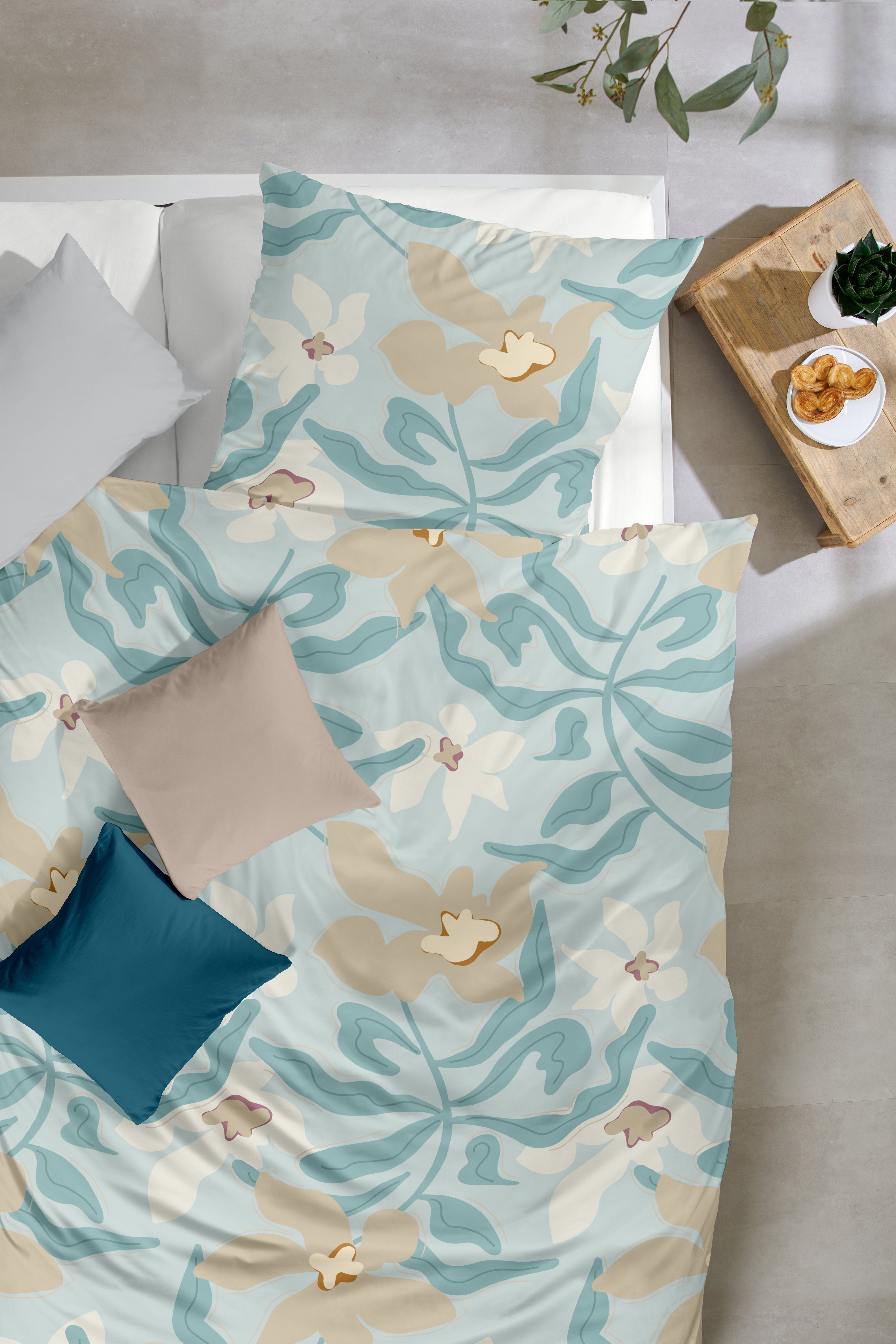 Primera Bettwäsche Biber-Bettwäsche Matisse, Biber, 2 teilig, mit verspieltem Blumenmuster