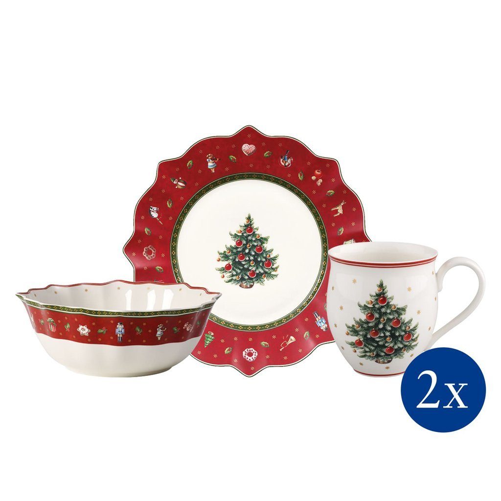 Villeroy & Boch Frühstücks-Geschirrset Toy's Delight Breakfast f. 2 Set (6-tlg), 2 Personen, Porzellan