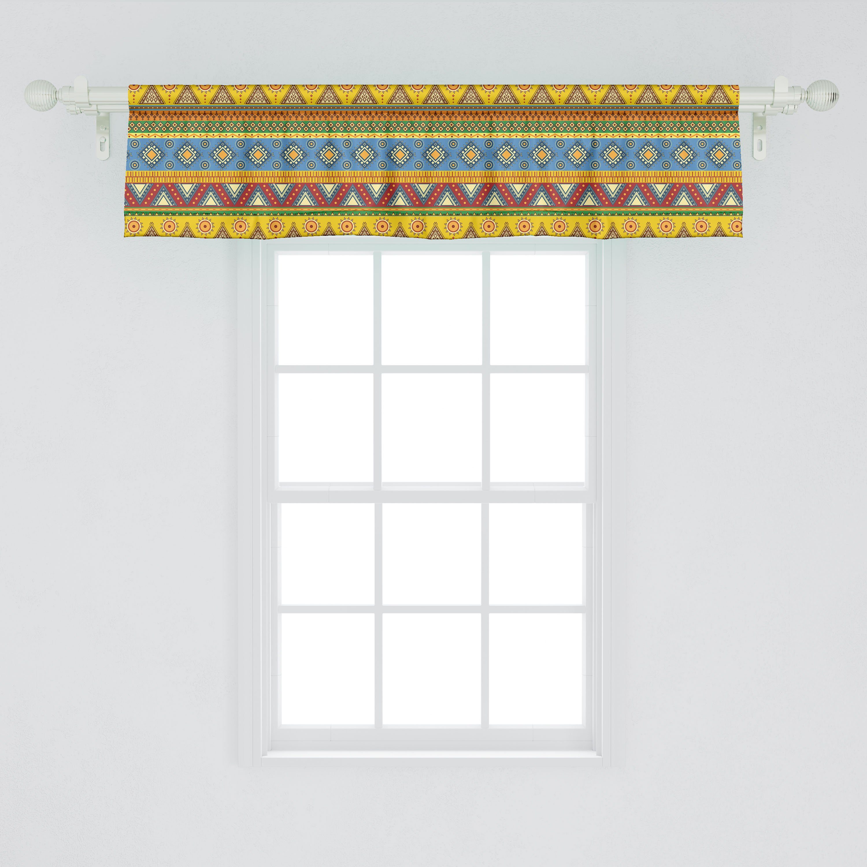Scheibengardine Vorhang Küche Schlafzimmer für Volant Stangentasche, Borders mit Microfaser, Mutter Abakuhaus, Dekor Aztec Mexikaner