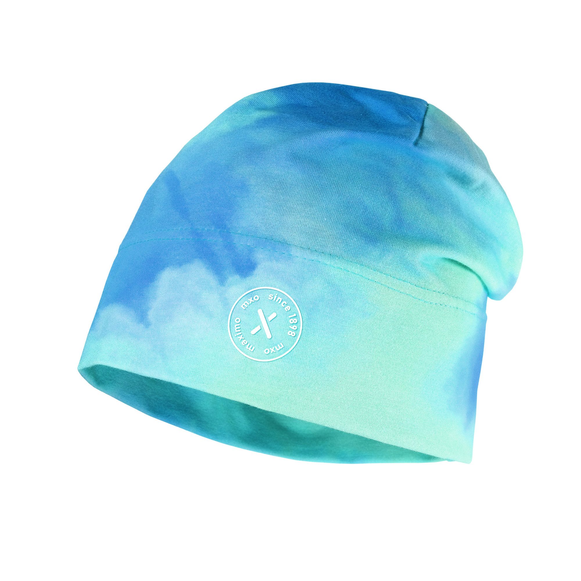 MAXIMO Jerseymütze KIDS-Beanie, Batik, Jersey Transfer Deko, UV 30 (1-St) Baumwolljersey