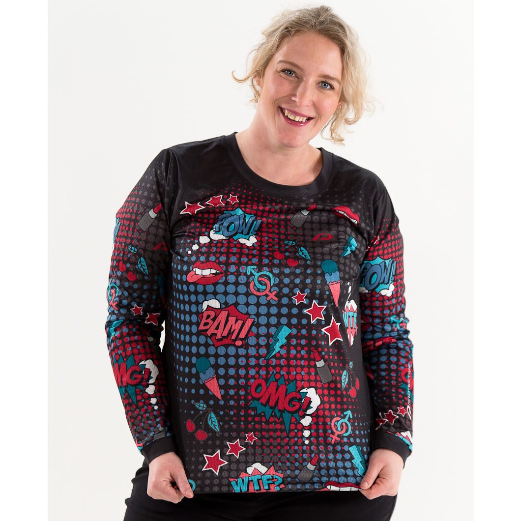 RennerXXL Funktionsshirt P-Bang Damen Bike Fahrrad Langarm-Shirt Trikot große Größen