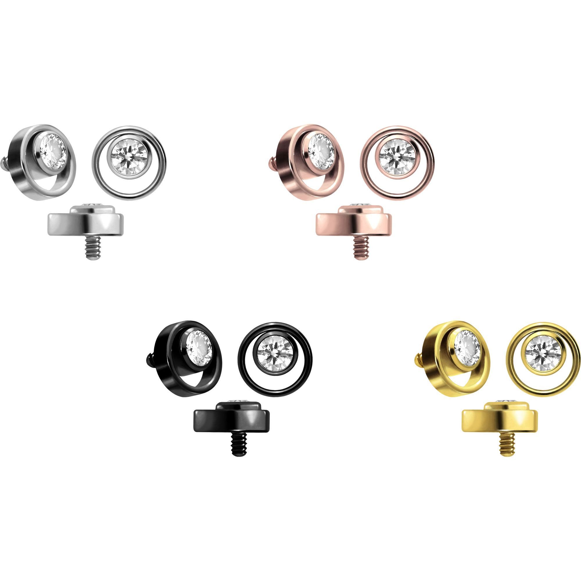 PIERCINGLINE Piercing-Set Titan Schraubaufsatz mit Außengewinde RING + KRIS günstig online kaufen
