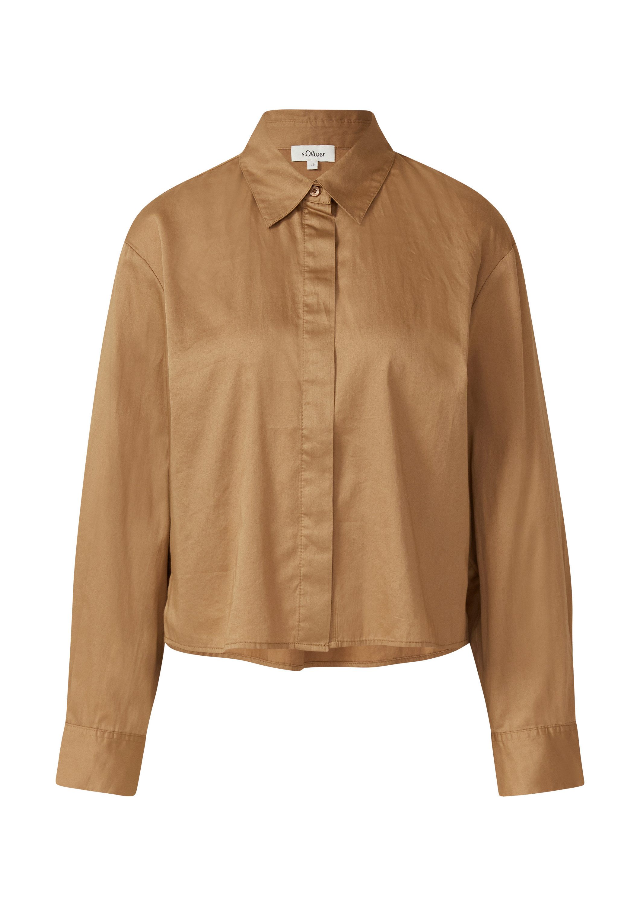 s.Oliver Langarmbluse Bluse Verkürzte Bluse mit verdeckter Knopfleiste günstig online kaufen