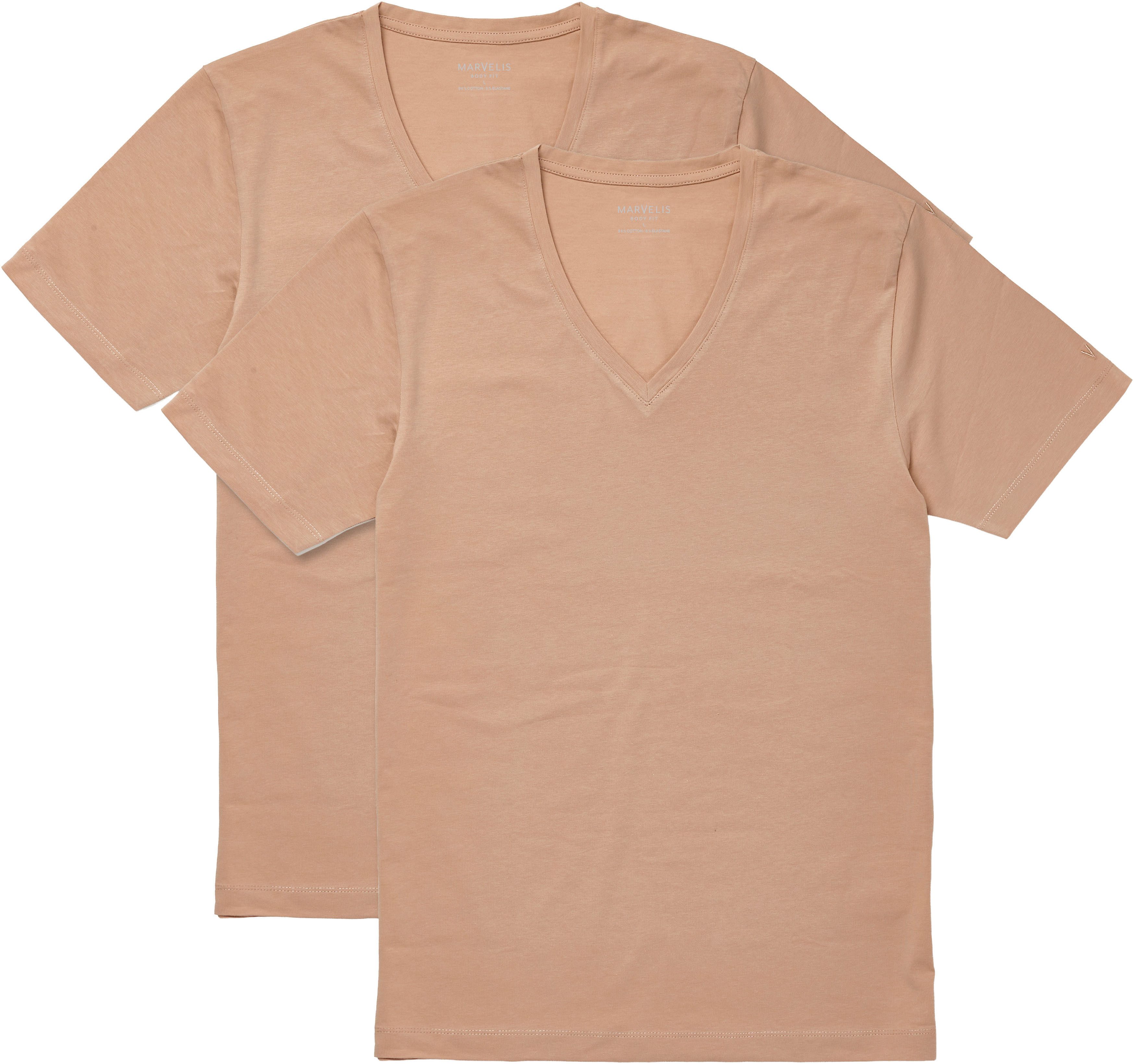 MARVELIS V-Shirt (2-tlg) body fit, Doppelpack