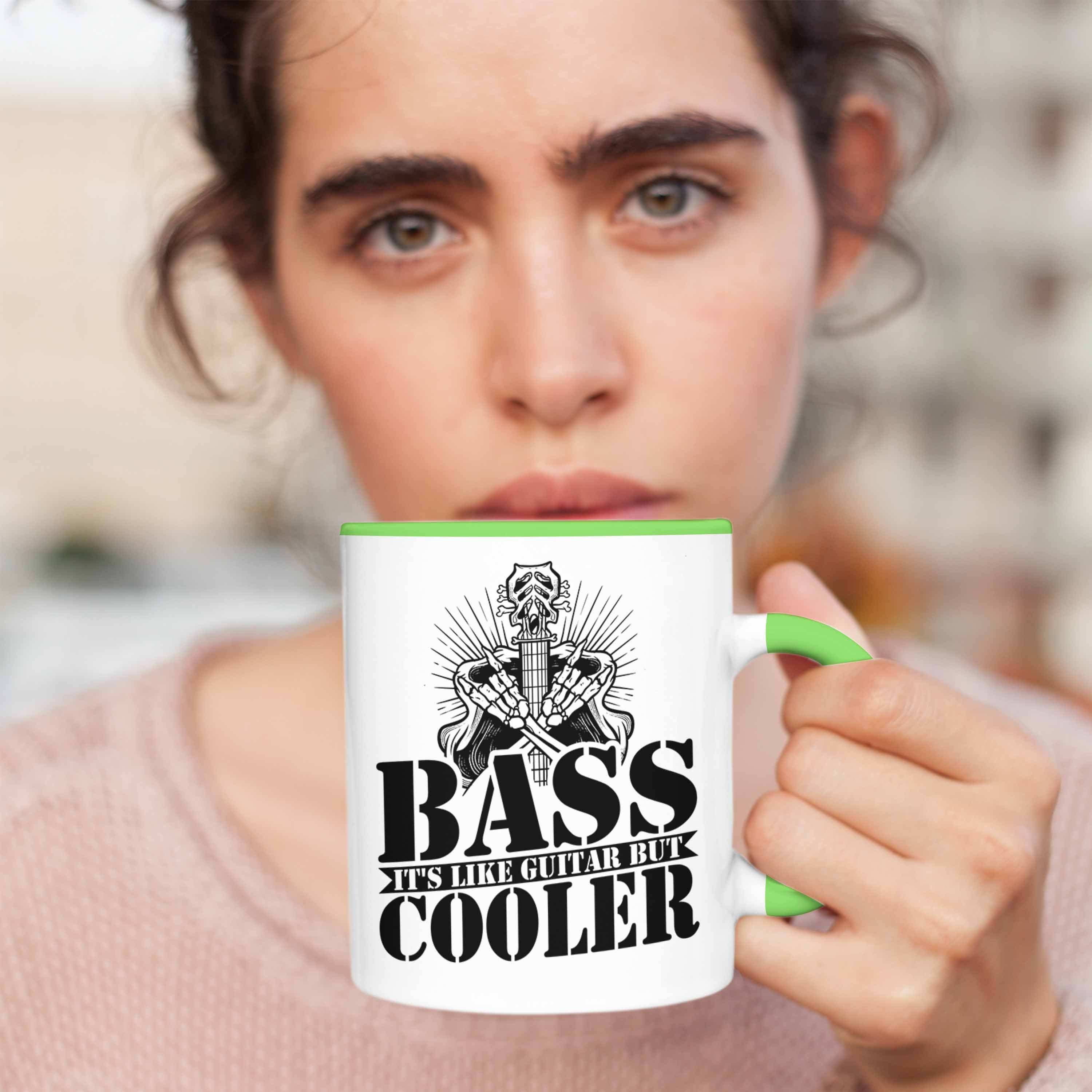 Grün Bassist Kaffee-Becher Geschenk Tasse Geschenkidee Bass Bass-Spieler Trendation Tasse It