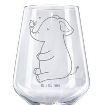 Mr. & Mrs. Panda Rotweinglas Elefant Biene - Transparent - Geschenk, Spülmaschinenfeste Weingläser, Premium Glas, Unikat durch Gravur