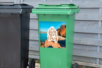 MuchoWow Wandsticker Strand - Meer - Zitate (1 St), Mülleimer-aufkleber, Mülltonne, Sticker, Container, Abfalbehälter