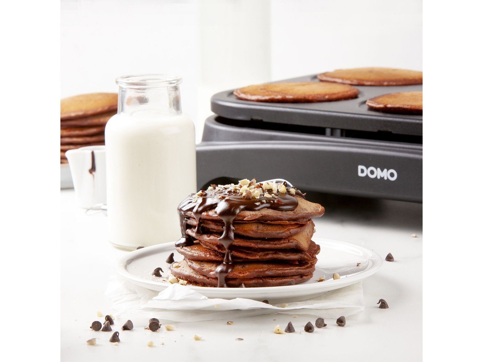 machen Domo selber Ø Pfannkuchen Creperie 1000 salzige 11.5 Crepes-Eisen cm, 6 Crêpesmaker, W, süße Pancake