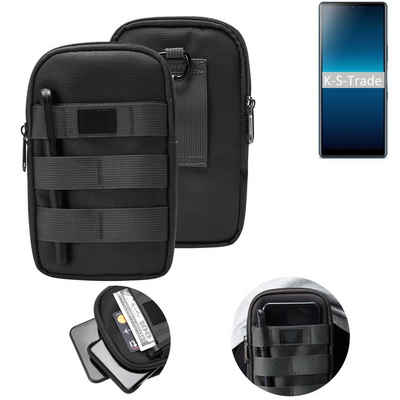 K-S-Trade Handyhülle für Sony Xperia L4, Holster Gürtel Tasche Handy Tasche Schutz Hülle dunkel-grau viele