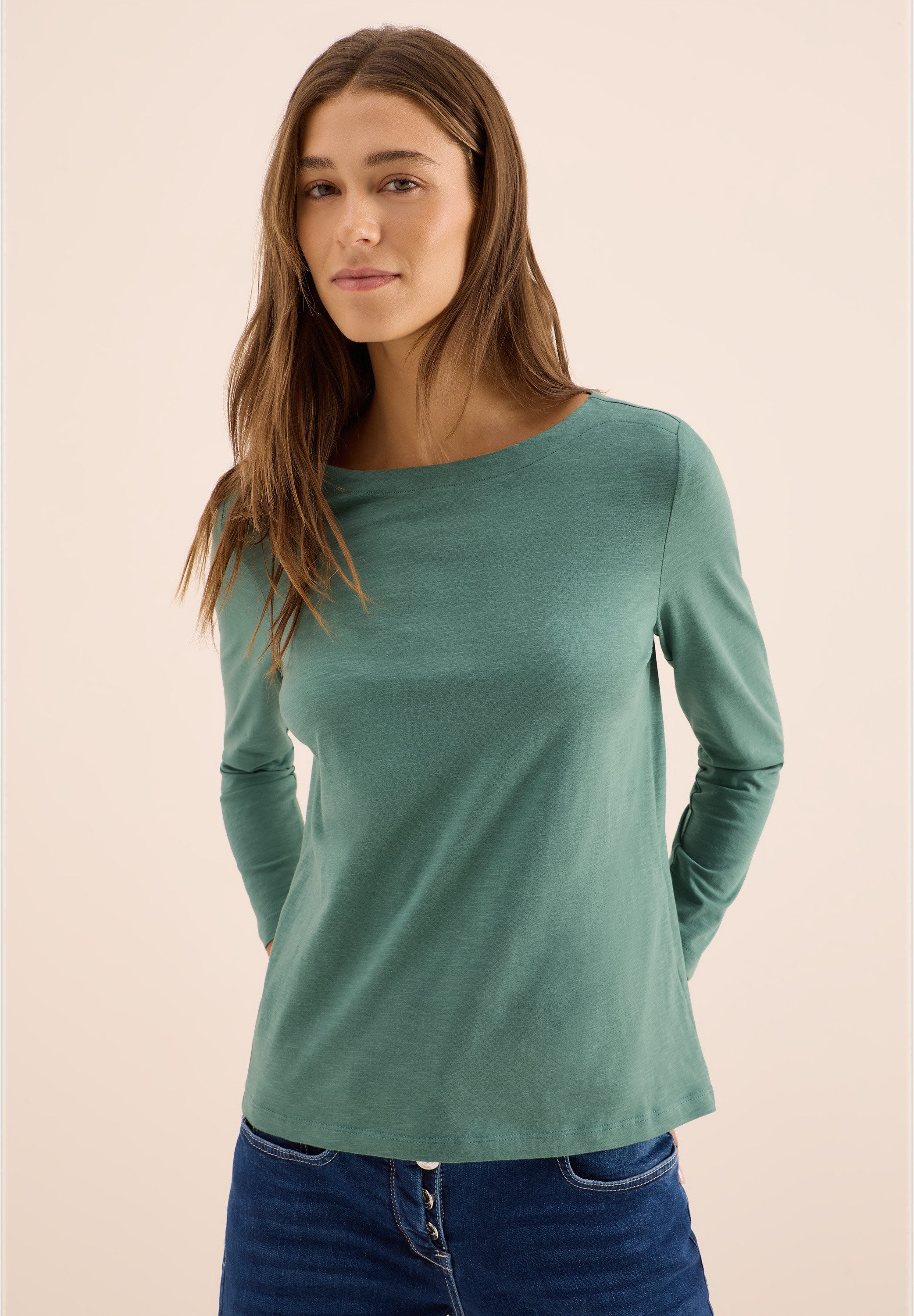 CECIL Langarmshirt aus reiner Baumwolle