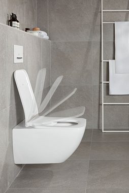 Villeroy & Boch WC-Sitz Antao, WC-Sitz mit Absenkautomatik und QuickRelease 373 x 445 mm - Weiß Alpin