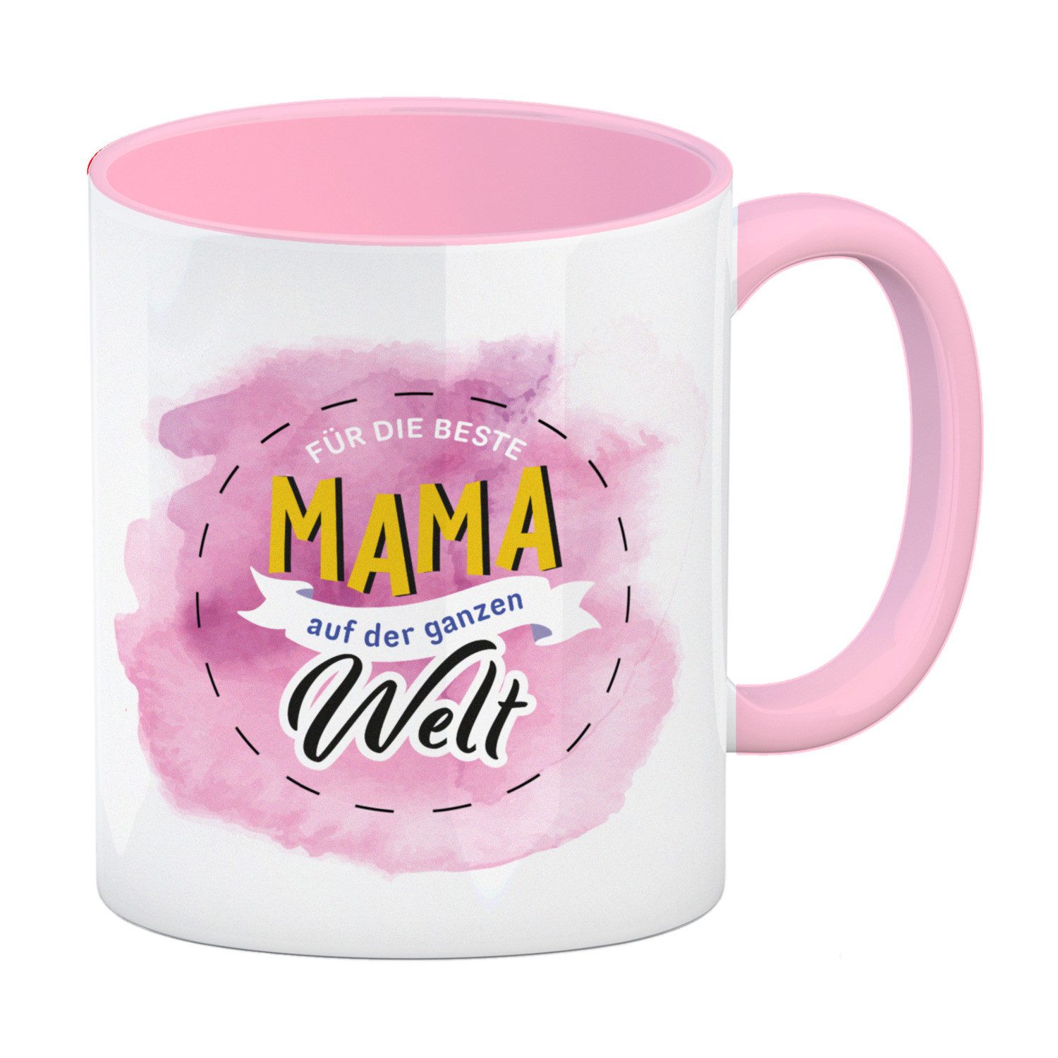 Tasse Für die beste Mama auf der ganzen Welt Kaffeebecher Rosa mit Elemente